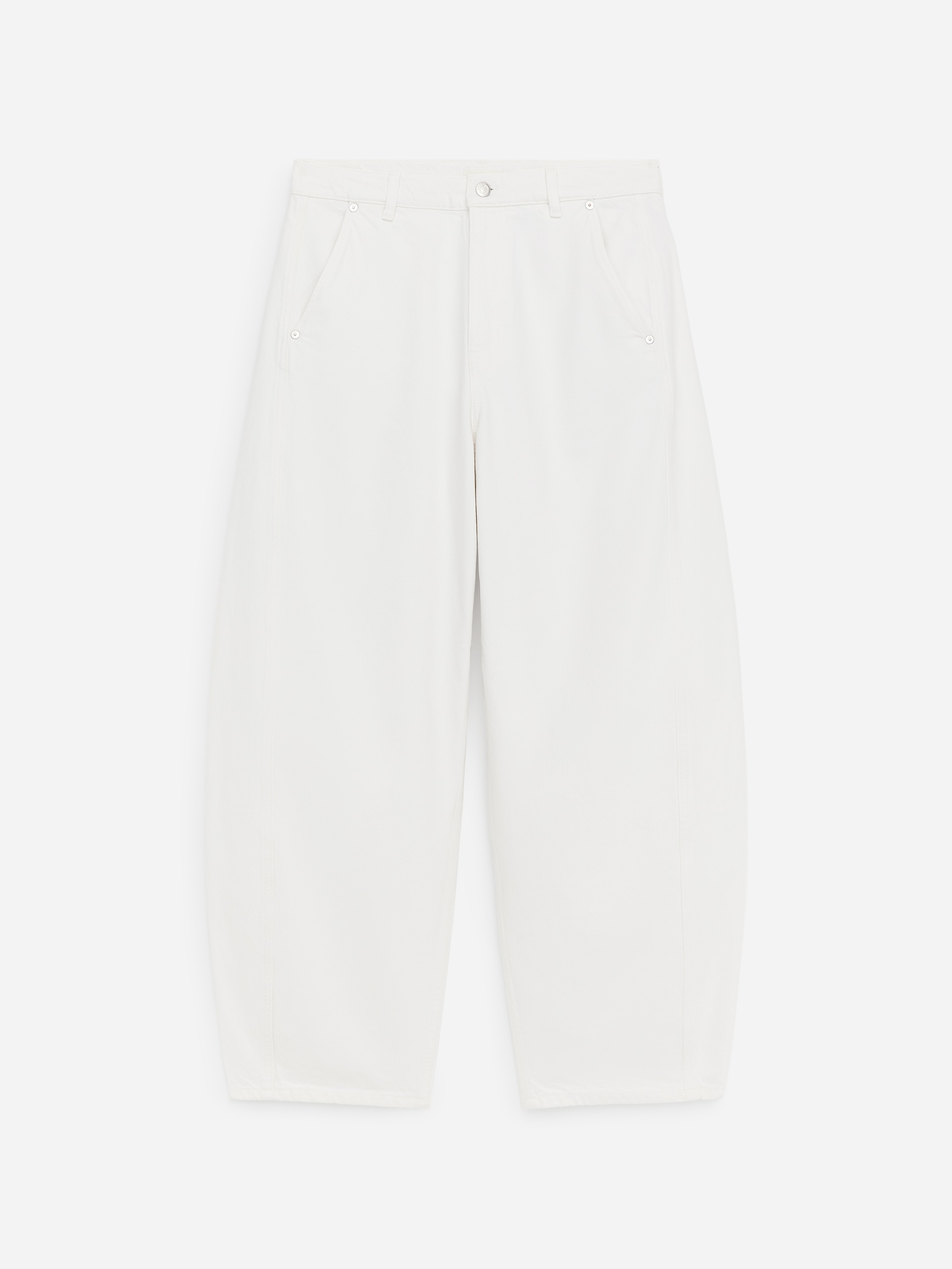 Jean à jambe barrel - Blanc/Bleu délavé