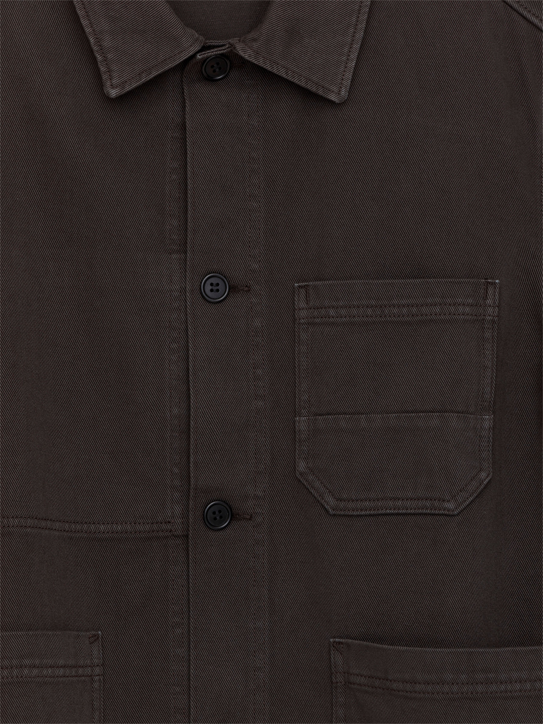Overdyed Twill Overshirt - Dark Brown - Regular fit - Men - StillMedia/DescriptiveDetail - 1