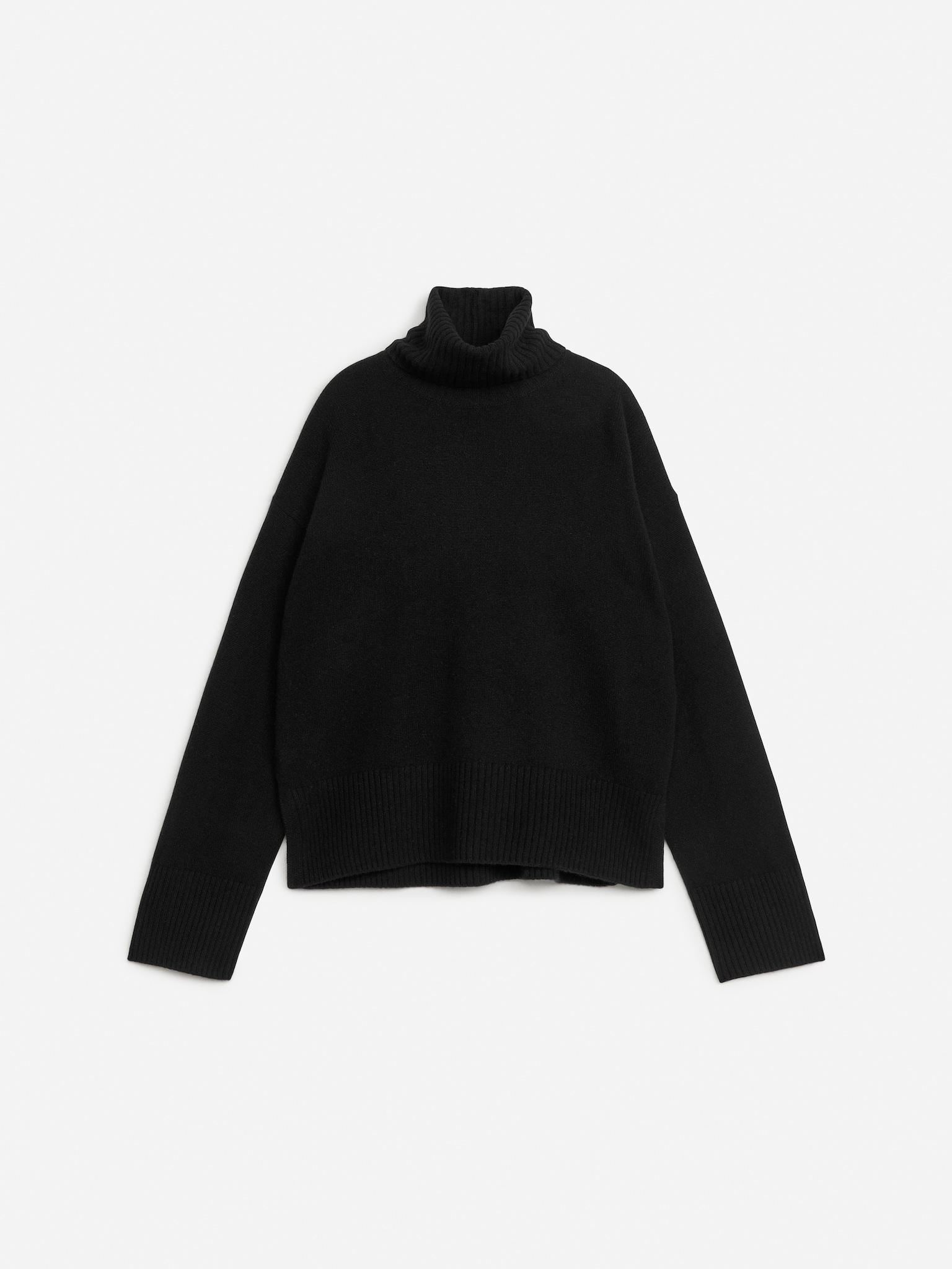 Rollkragenpullover aus Kaschmir und Wolle - Schwarz