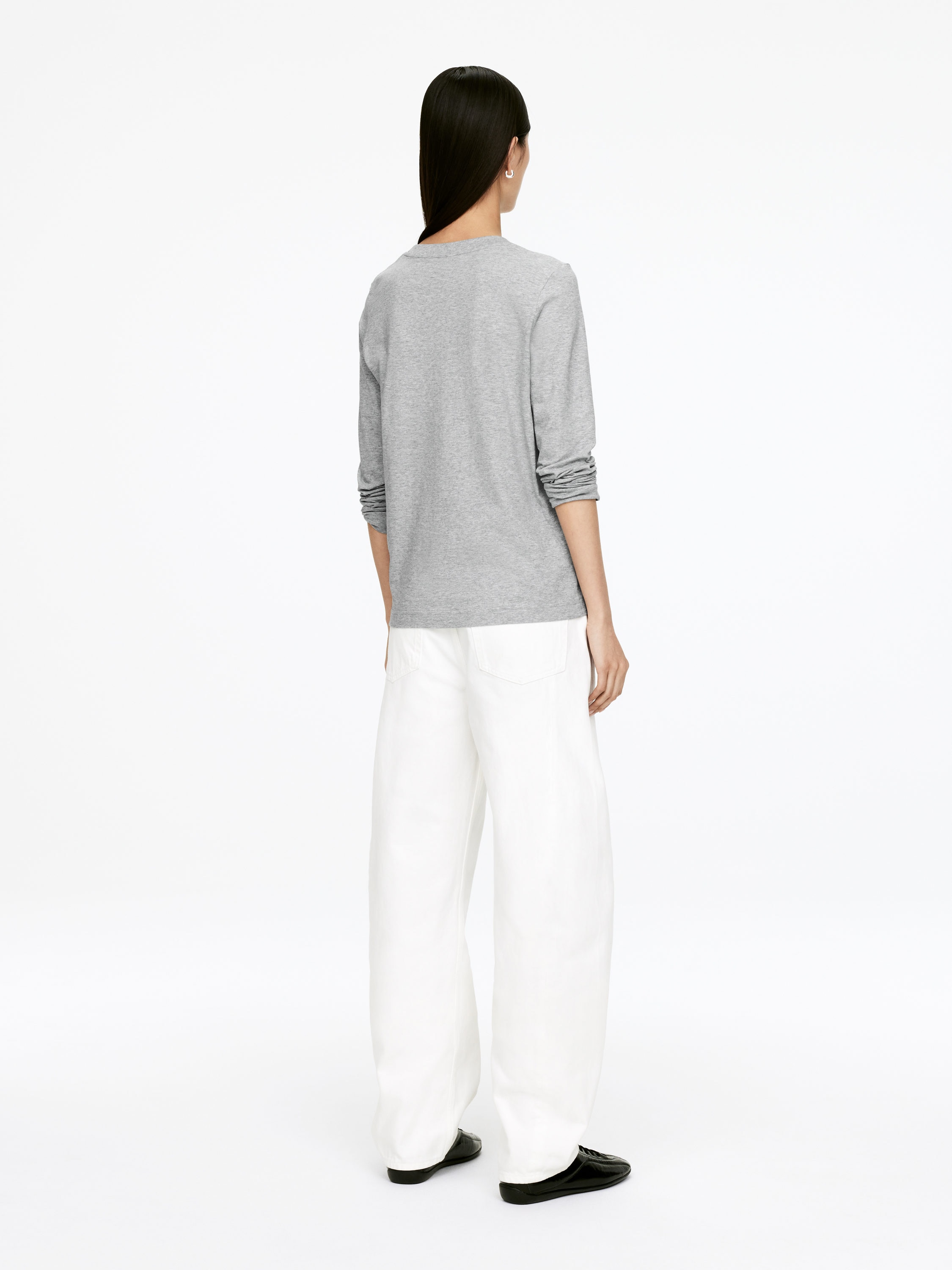 IRIS Charakteristisches Langarm-T-Shirt - Grau - Regular Fit - Women - StillMedia/Lookbook - 7