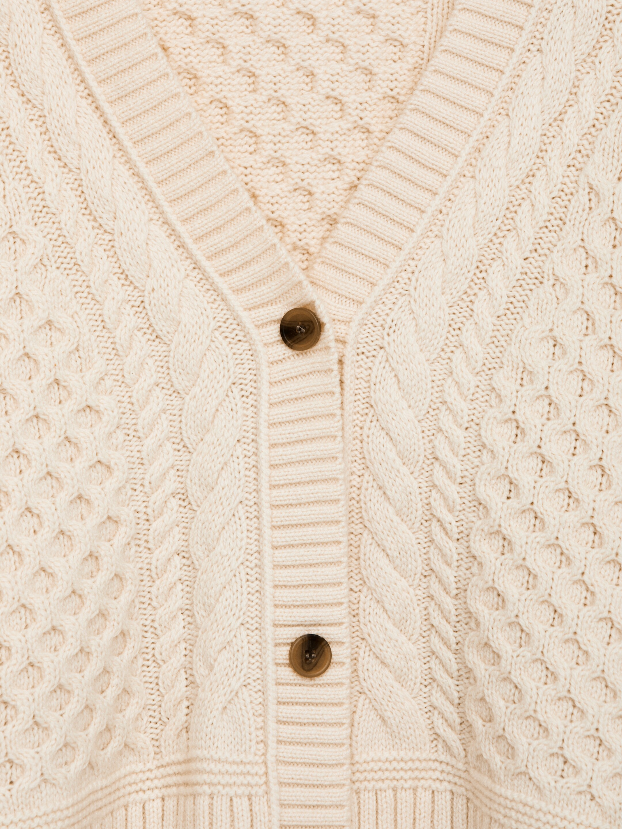 Agrandir l'image: Cardigan en maille de laine torsadée - Blanc cassé - FEMME | H&M CH 6