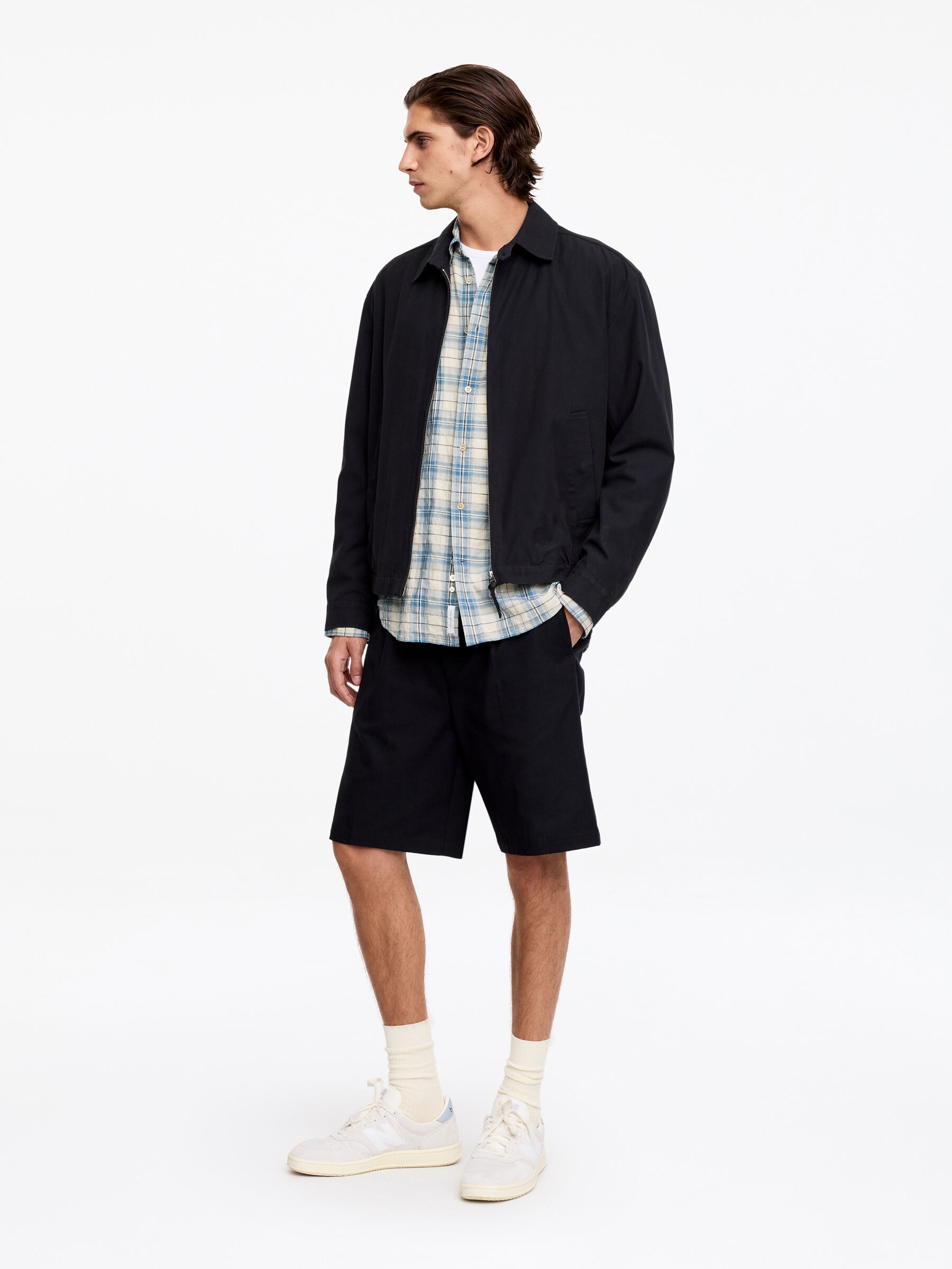 Regular Flannel Shirt - Blue/White - Regular fit - Men - StillMedia/Lookbook - 4