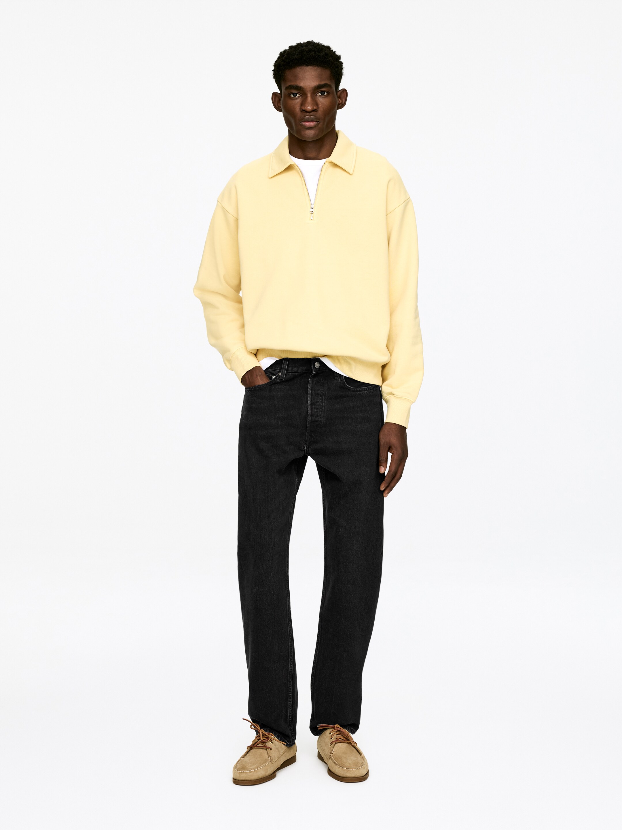 Προβολή μεγαλύτερης εικόνας: CLIFF Regular Straight Jeans - Μαύρο - Men | H&M GR 1