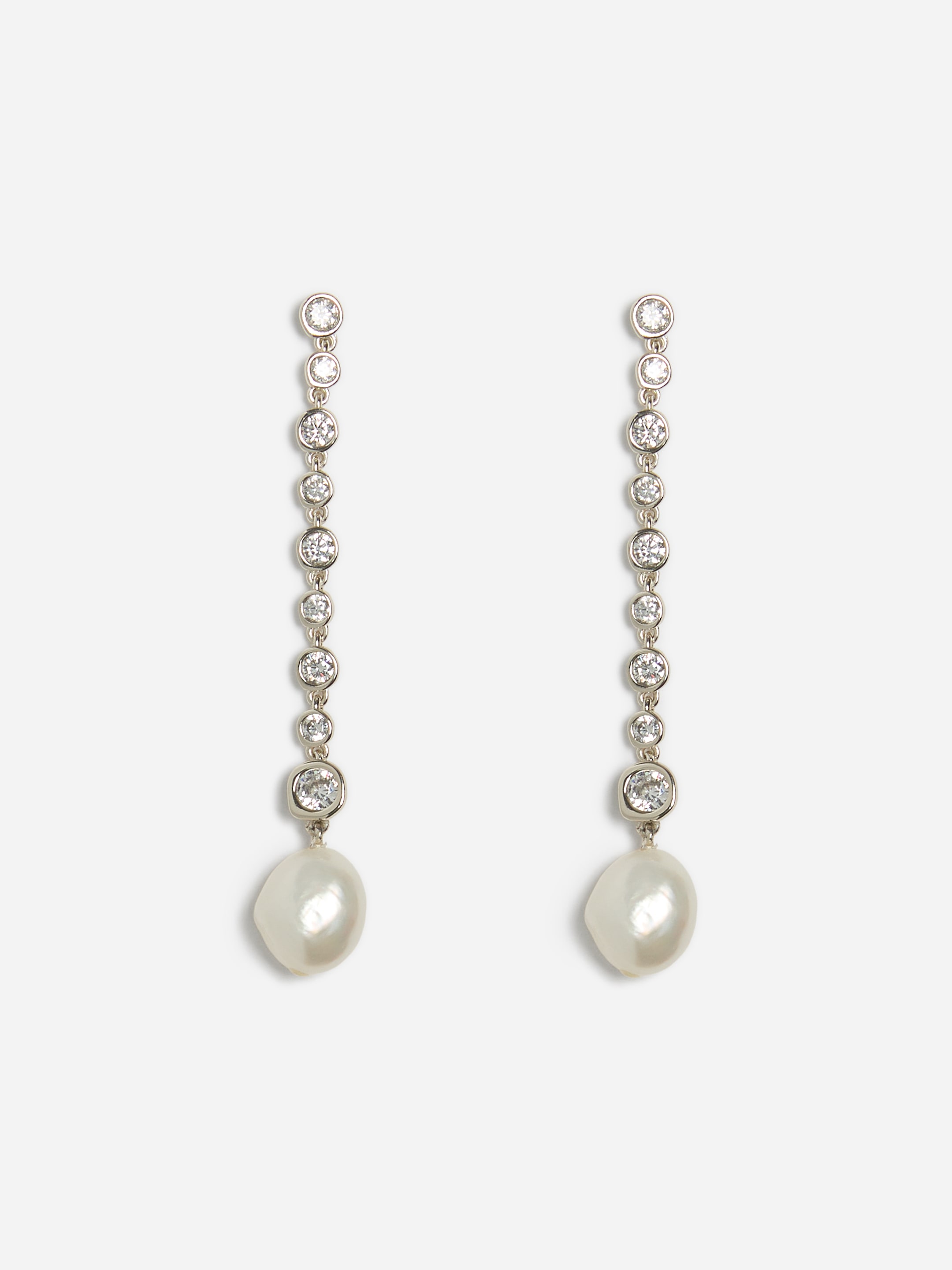 Rhinestone Drop Earrings - Srebro - women - StillMedia/DescriptiveStillLife - 1