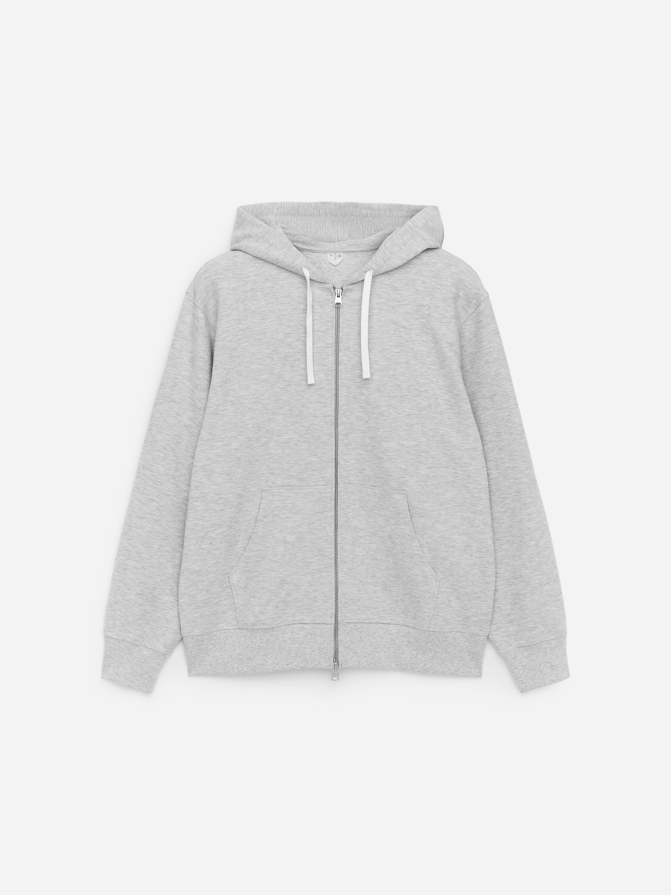 Sweat à capuche zippé en jersey - Gris clair chiné