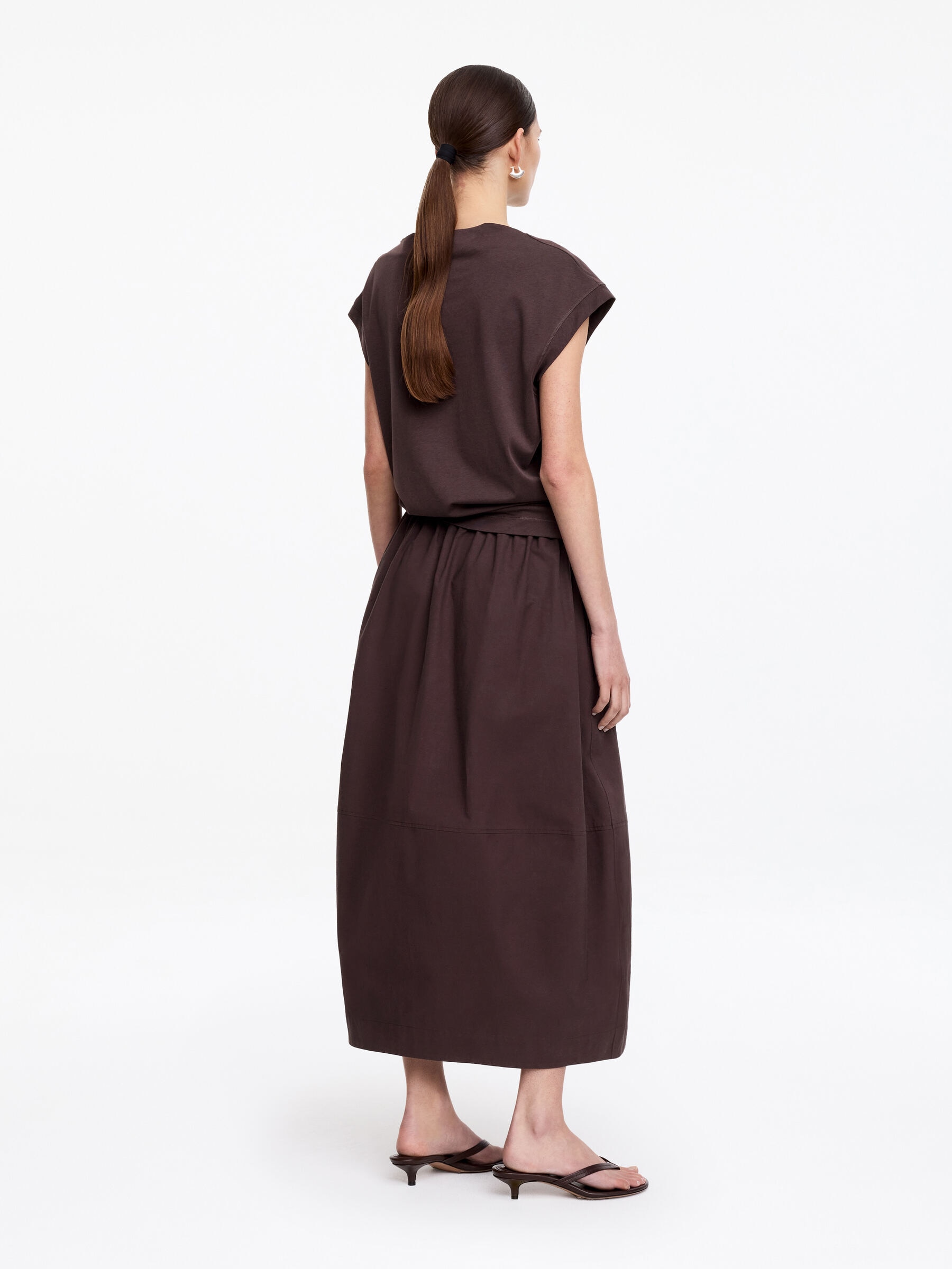 Minifalda de algodón - Marrón oscuro - Corte estándar - Women - StillMedia/Lookbook - 2