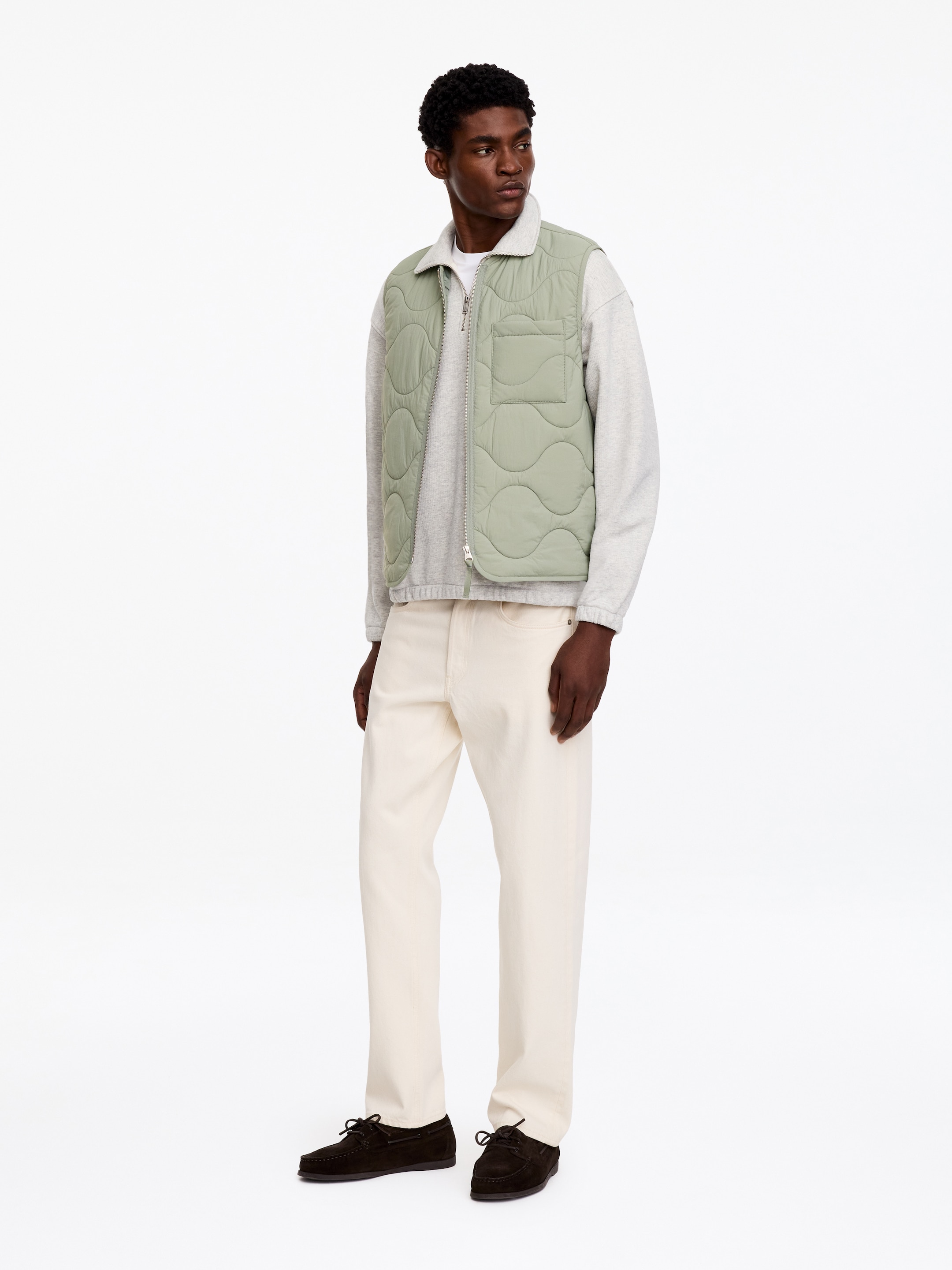 Quilted Liner Vest - Light Khaki Green - Regular fit - men - StillMedia/Lookbook - 6