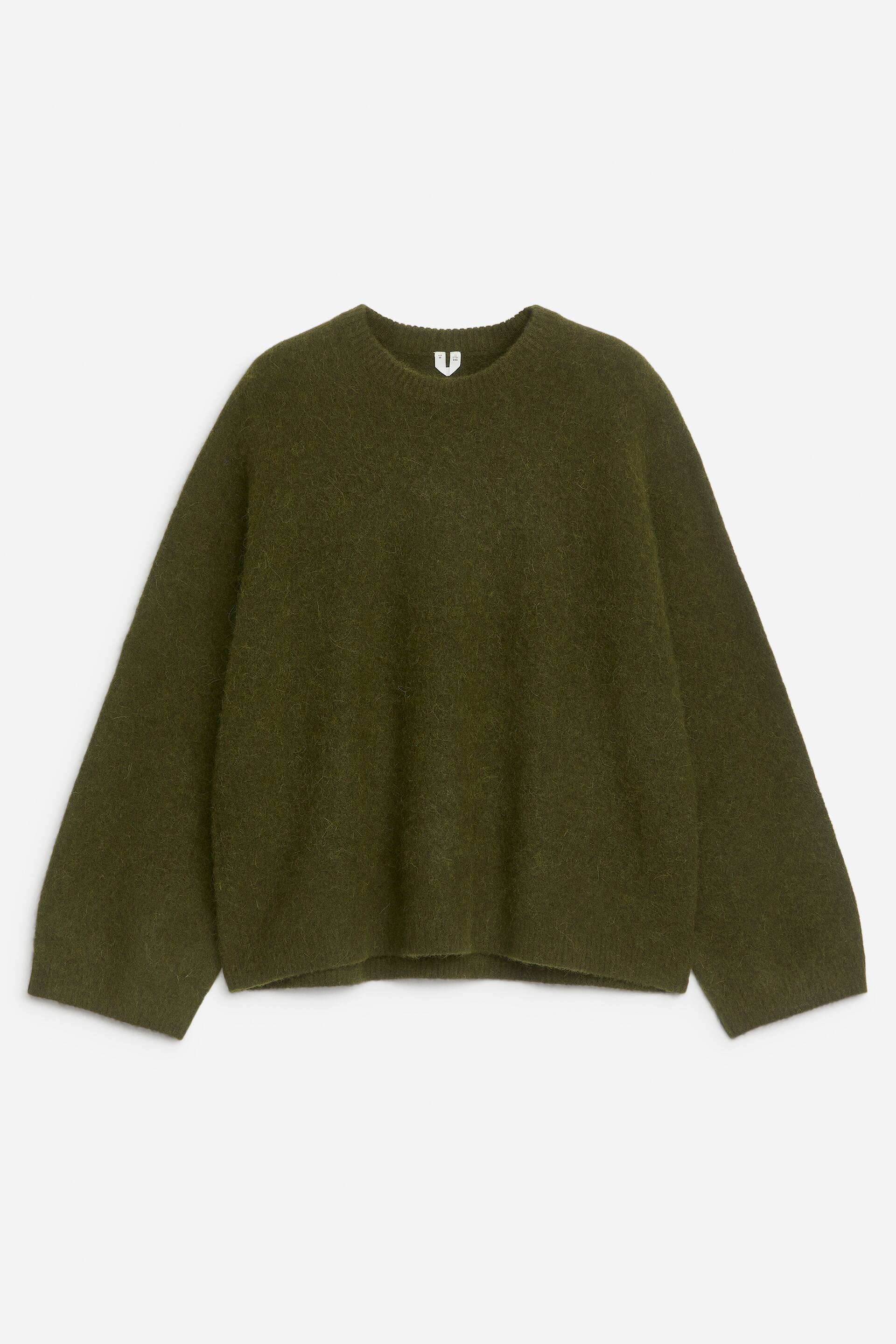 Zobacz większy obraz: Sweter z mieszanki alpaki i wełny - Ciemnozielony - ONA | H&M PL 1
