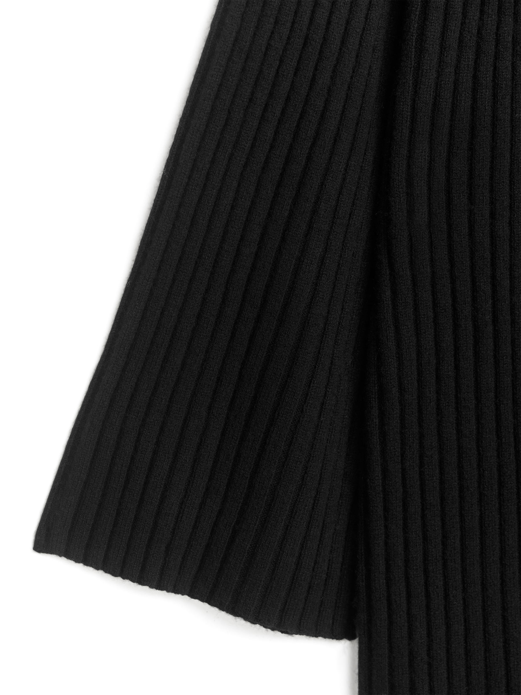Hochgeschlossenes, geripptes Kleid - Schwarz - Relaxed Fit - Damen - StillMedia/DescriptiveDetail - 1
