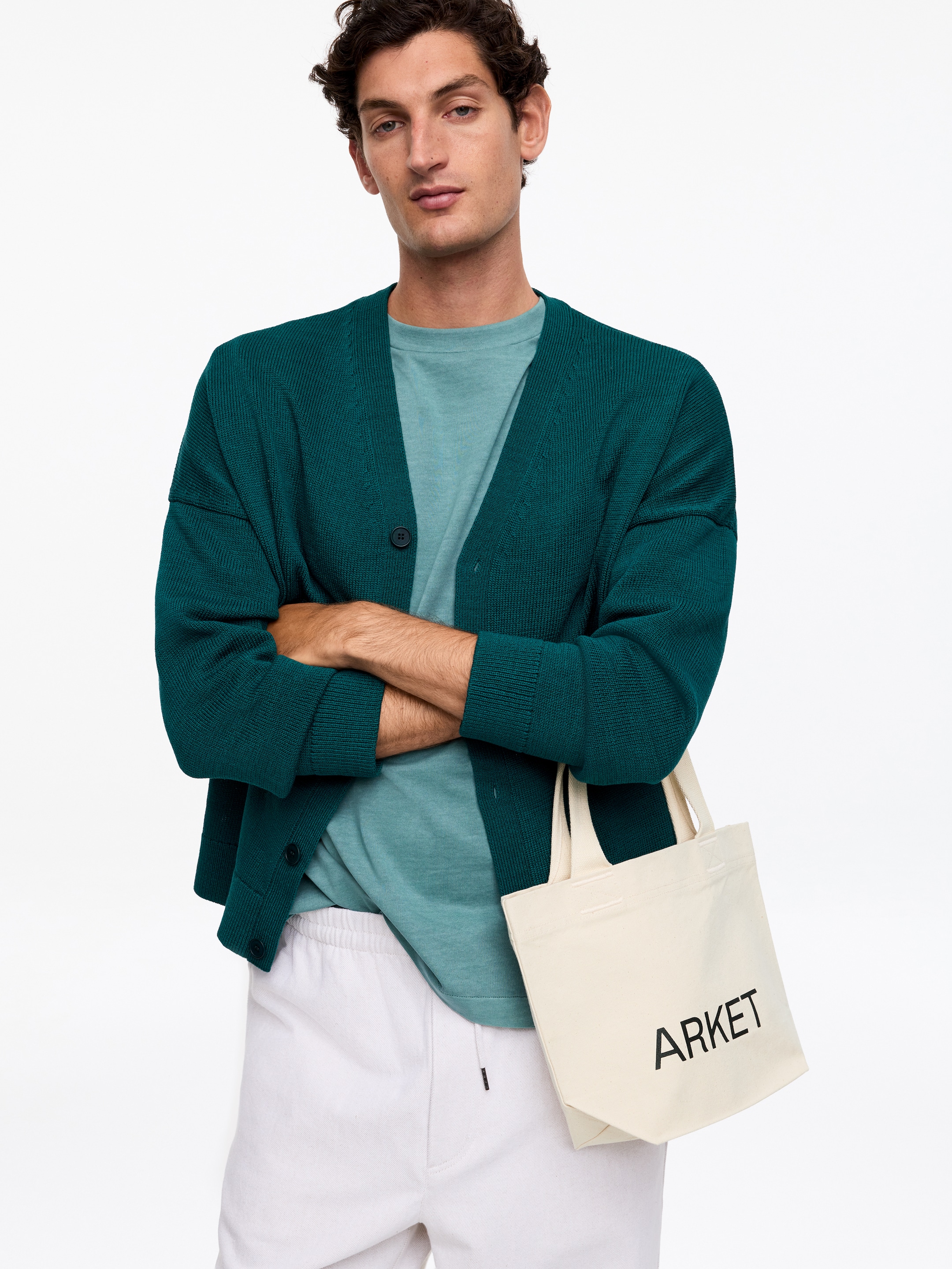 ARKET Canvas Mini Tote - Off White/Black - Travel - StillMedia/Lookbook - 13