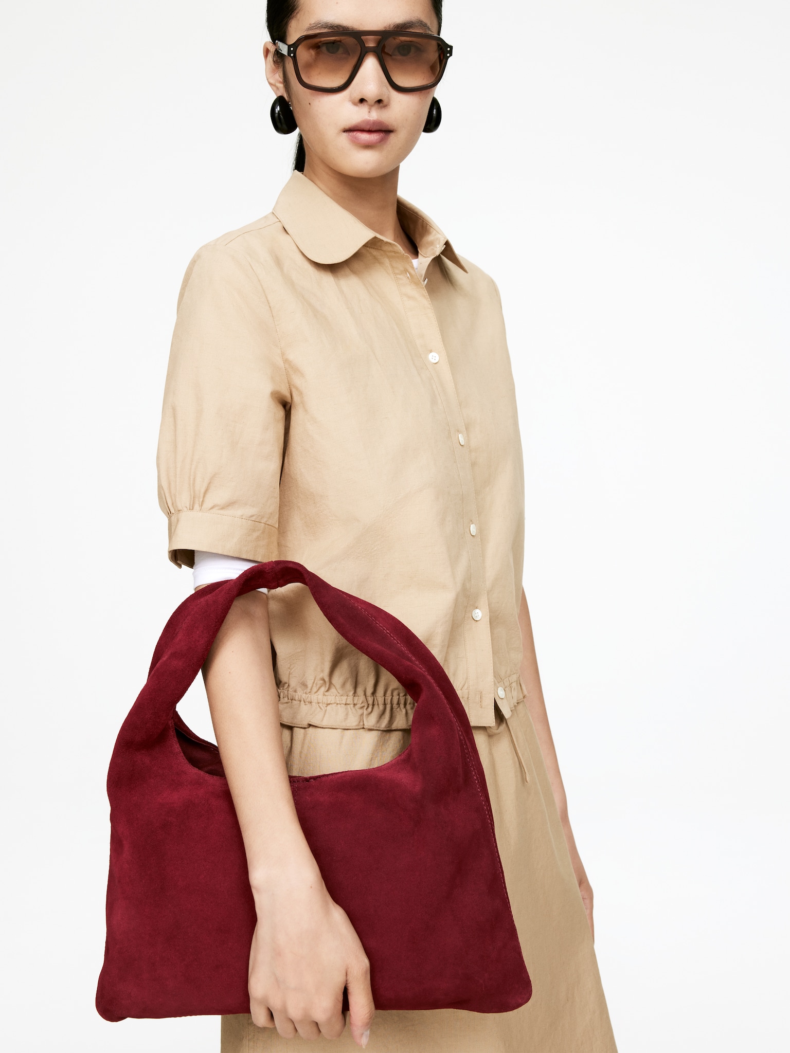Sac souple en daim - Rouille