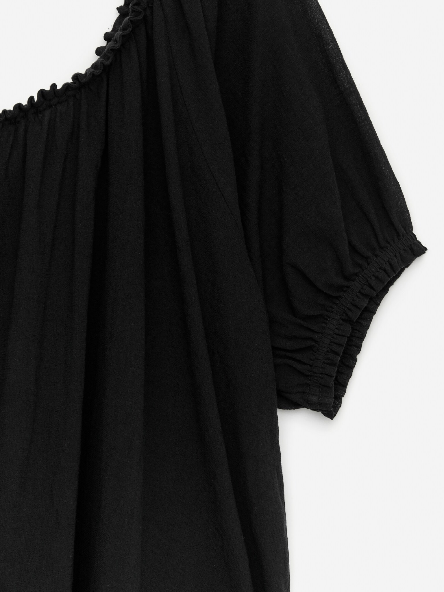 Abito da spiaggia in voile di cotone - Nero/Bianco sporco - 4