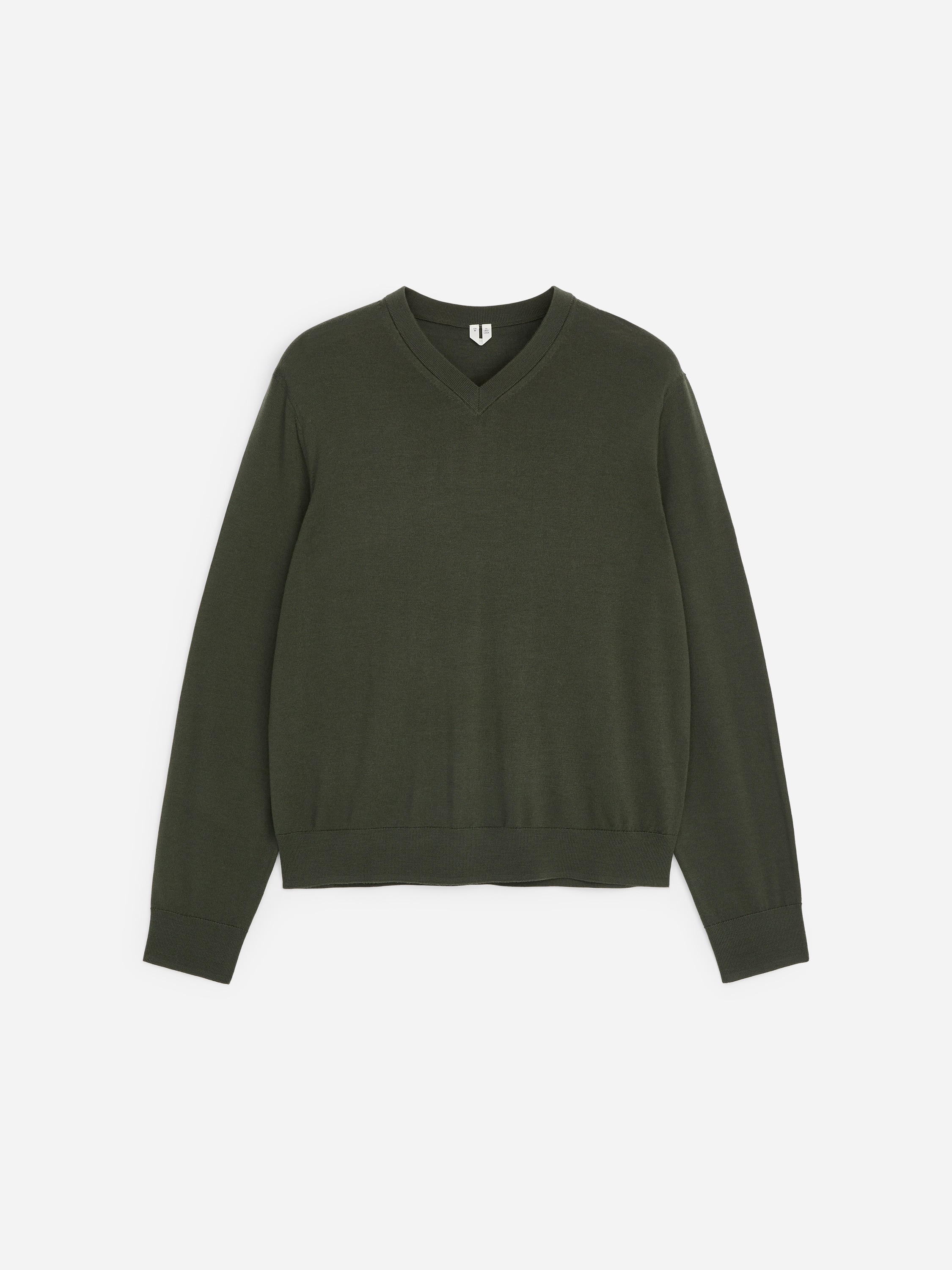 Merino V-Neck Jumper - Dunkelgrün