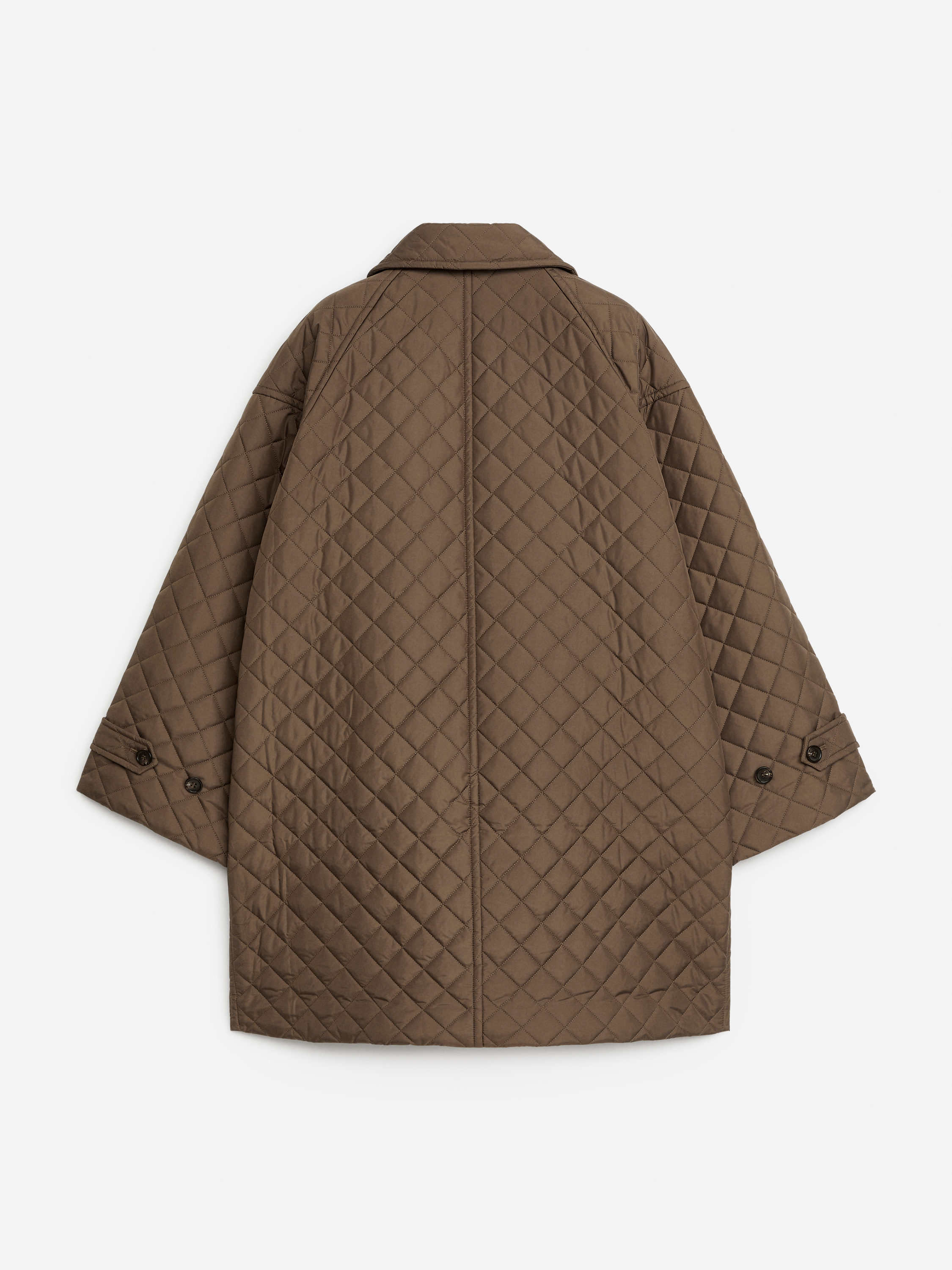 Oversized Quilted Coat - Dark Mole - Relaxed fit - Women - StillMedia/DescriptiveStillLife - 1