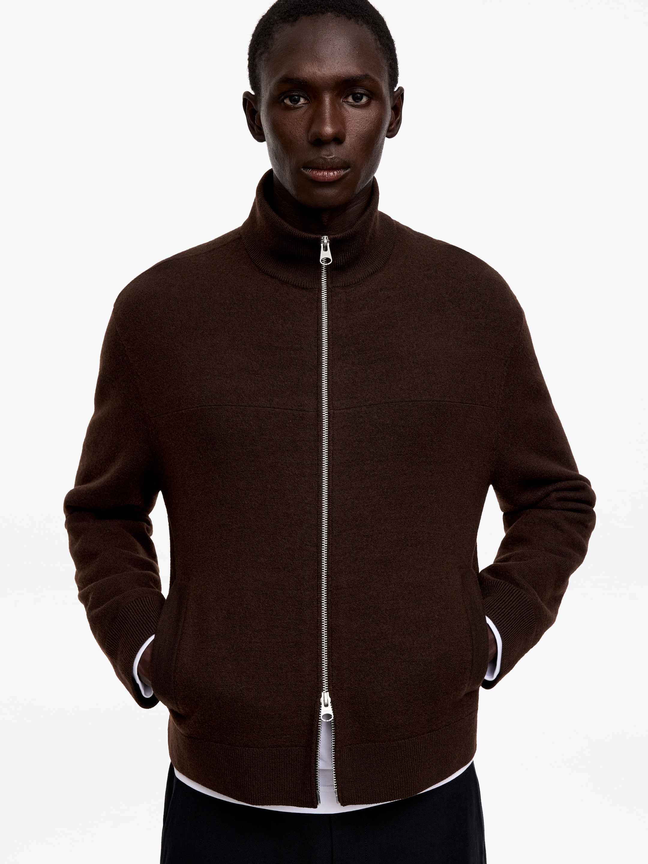 Chaqueta de lana con cremallera - Marrón - Corte estándar - men - StillMedia/Lookbook - 5