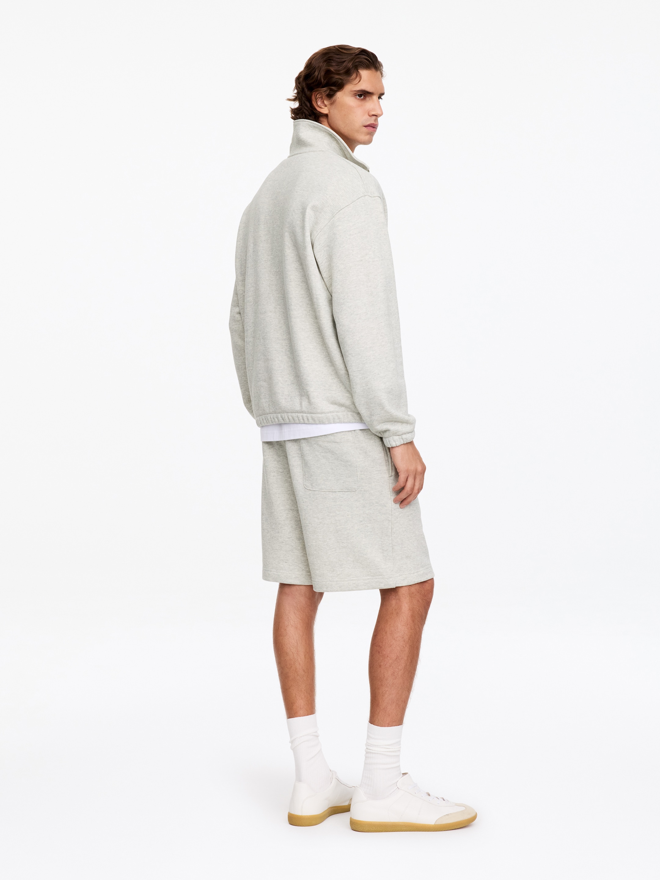 Half-Zip Lounge Sweatshirt - Grey Melange - Relaxed fit - men - StillMedia/Lookbook - 5