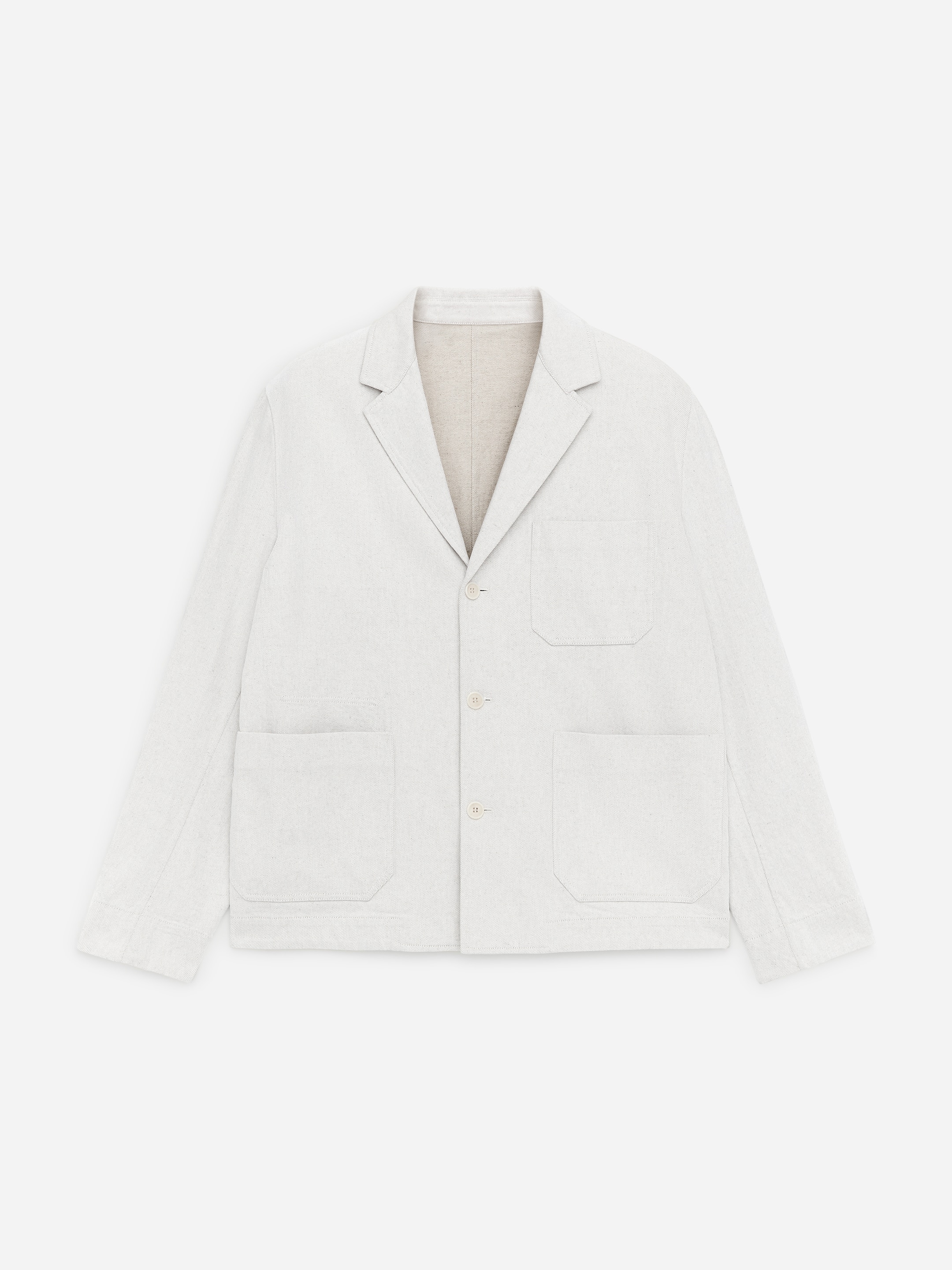 Lässiger Blazer aus Baumwolle und Leinen-Beige-18721