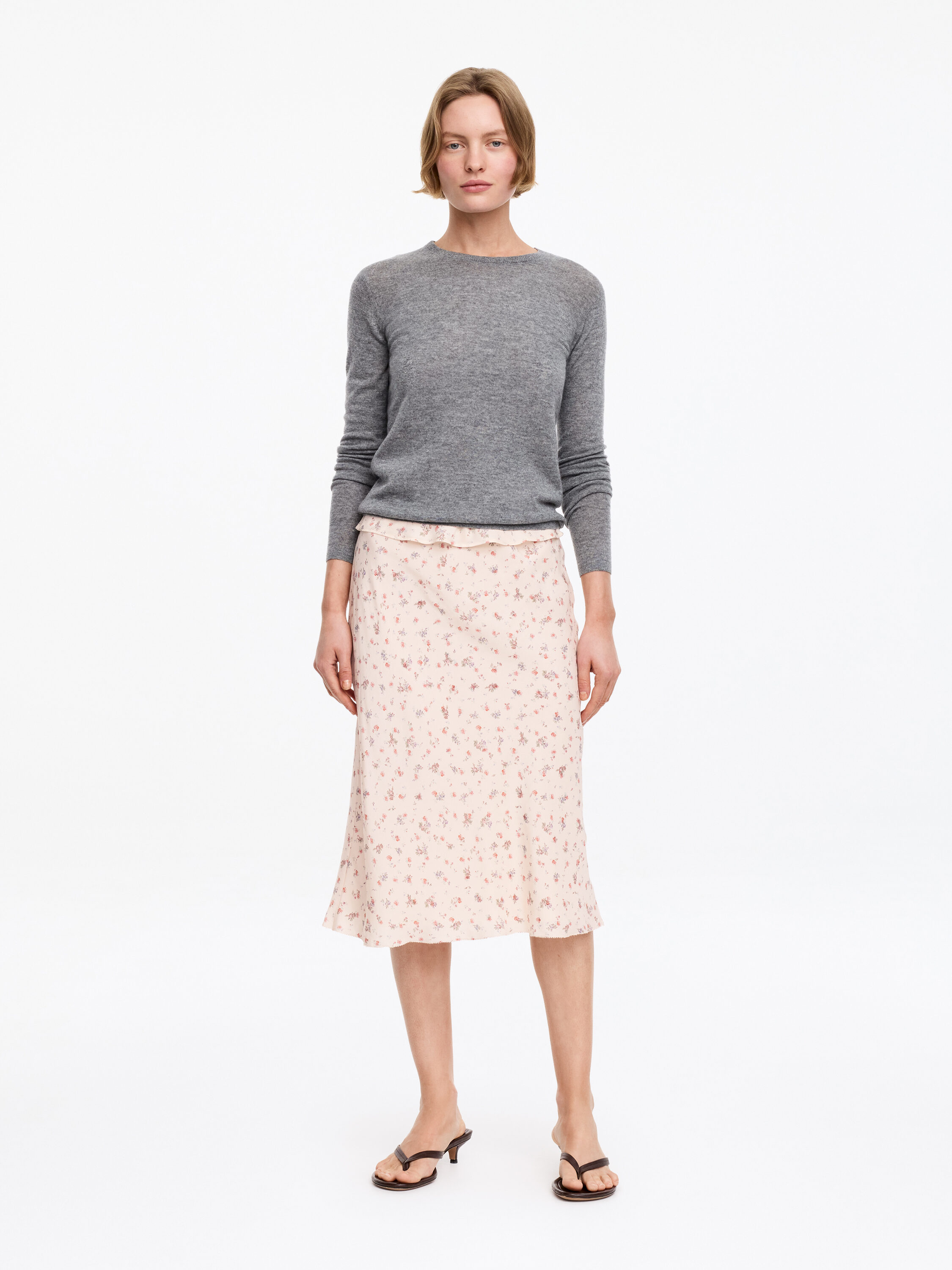 Knee-Length Silk Skirt