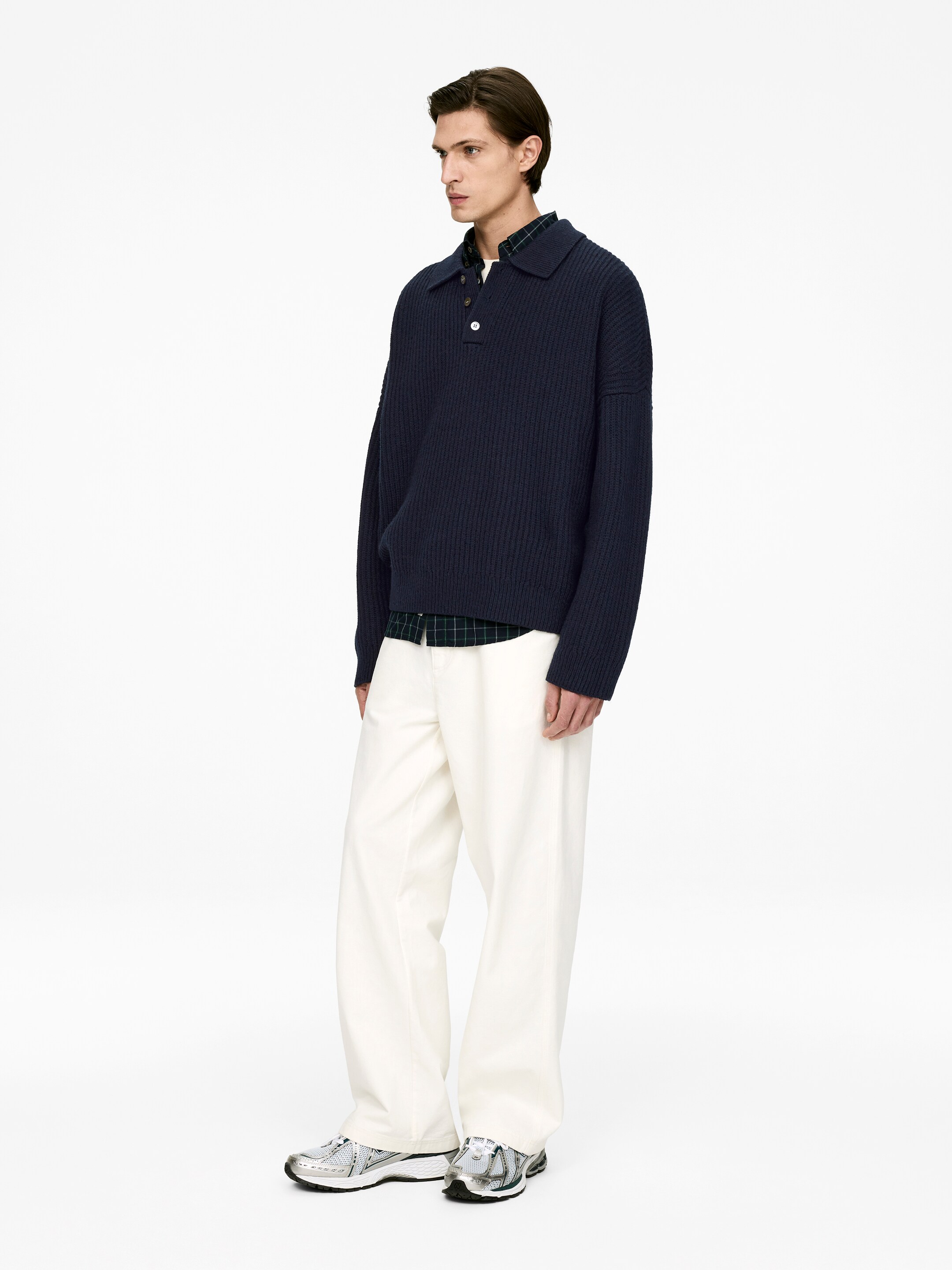 Ver imagen más grande: Jersey de lana tipo polo - Azul oscuro - HOMBRE | H&M ES 2