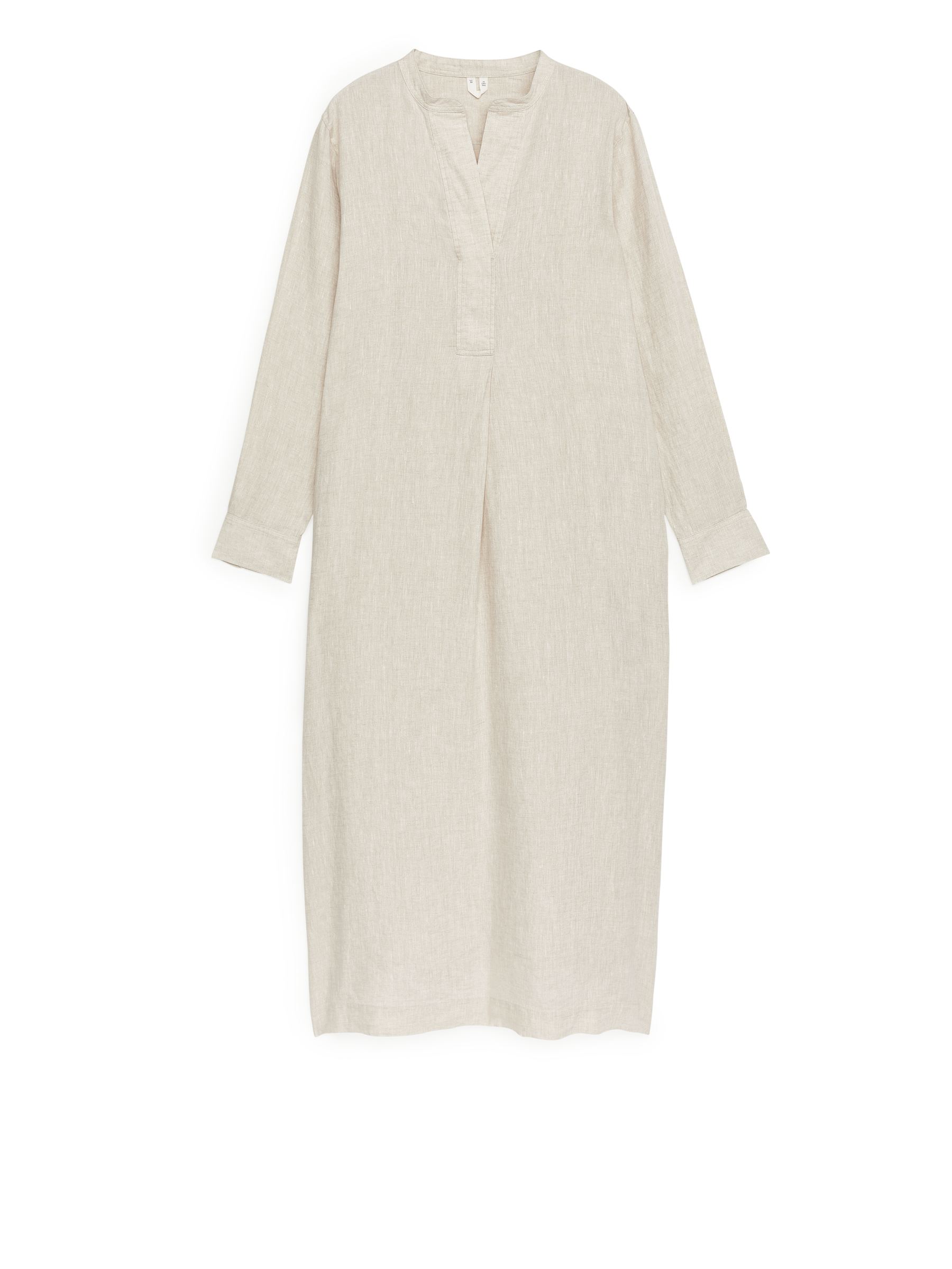 Linen Tunic Dress - Beige - Fason normalny - Women - StillMedia/DescriptiveStillLife - 1