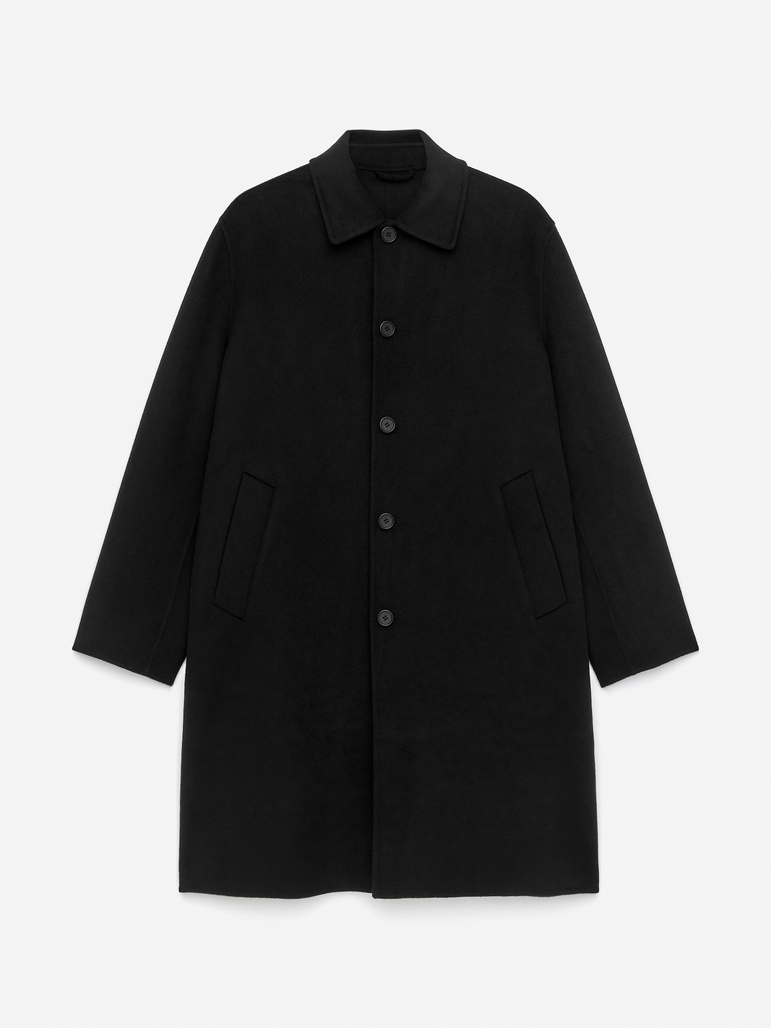 Manteau en laine double face - Noir - 2