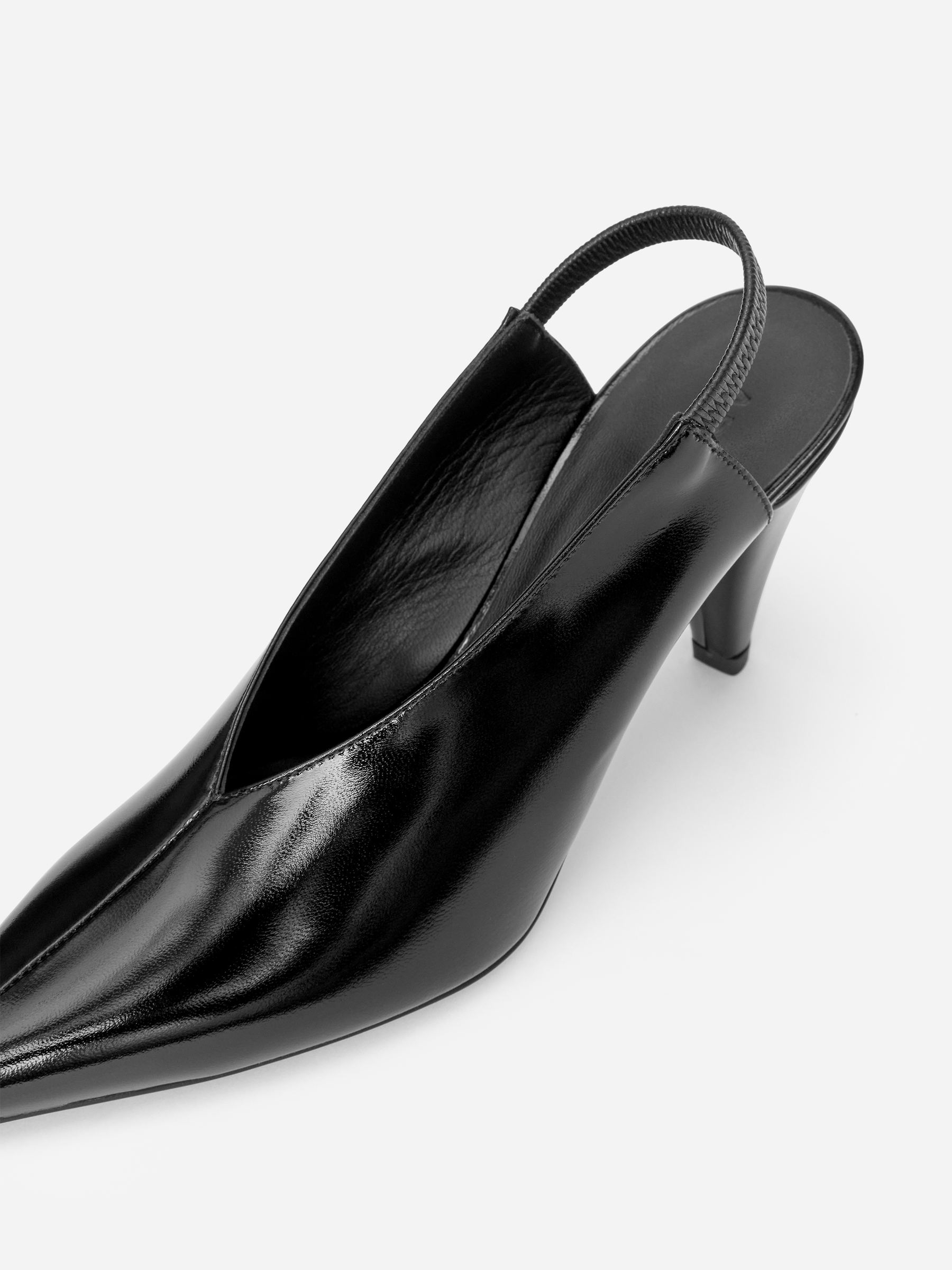 Slingback Leather Pumps - Black - Women - StillMedia/DescriptiveDetail - 2