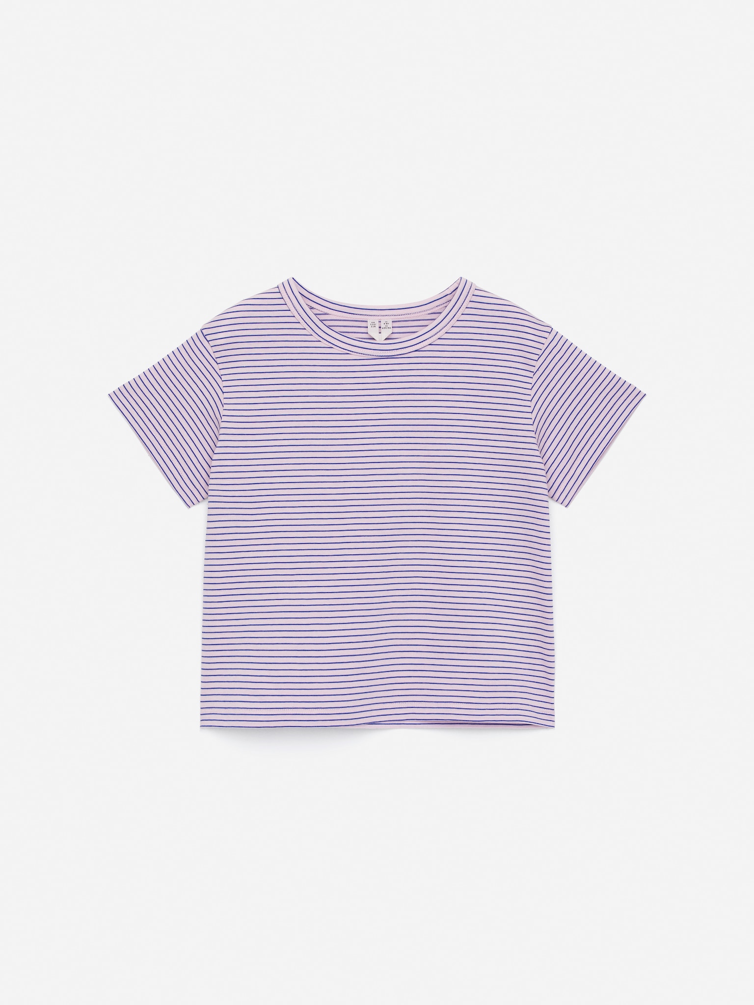 T-shirt med Bred Pasform - Pink/blå/Hvid