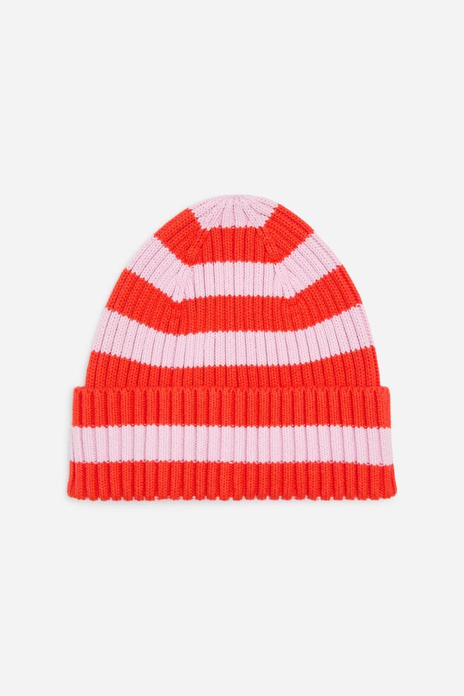 Rib-Knitted Beanie - Pink/Red/Lilac/Blue/Burgundy/Orange/Pink/Beige - 1