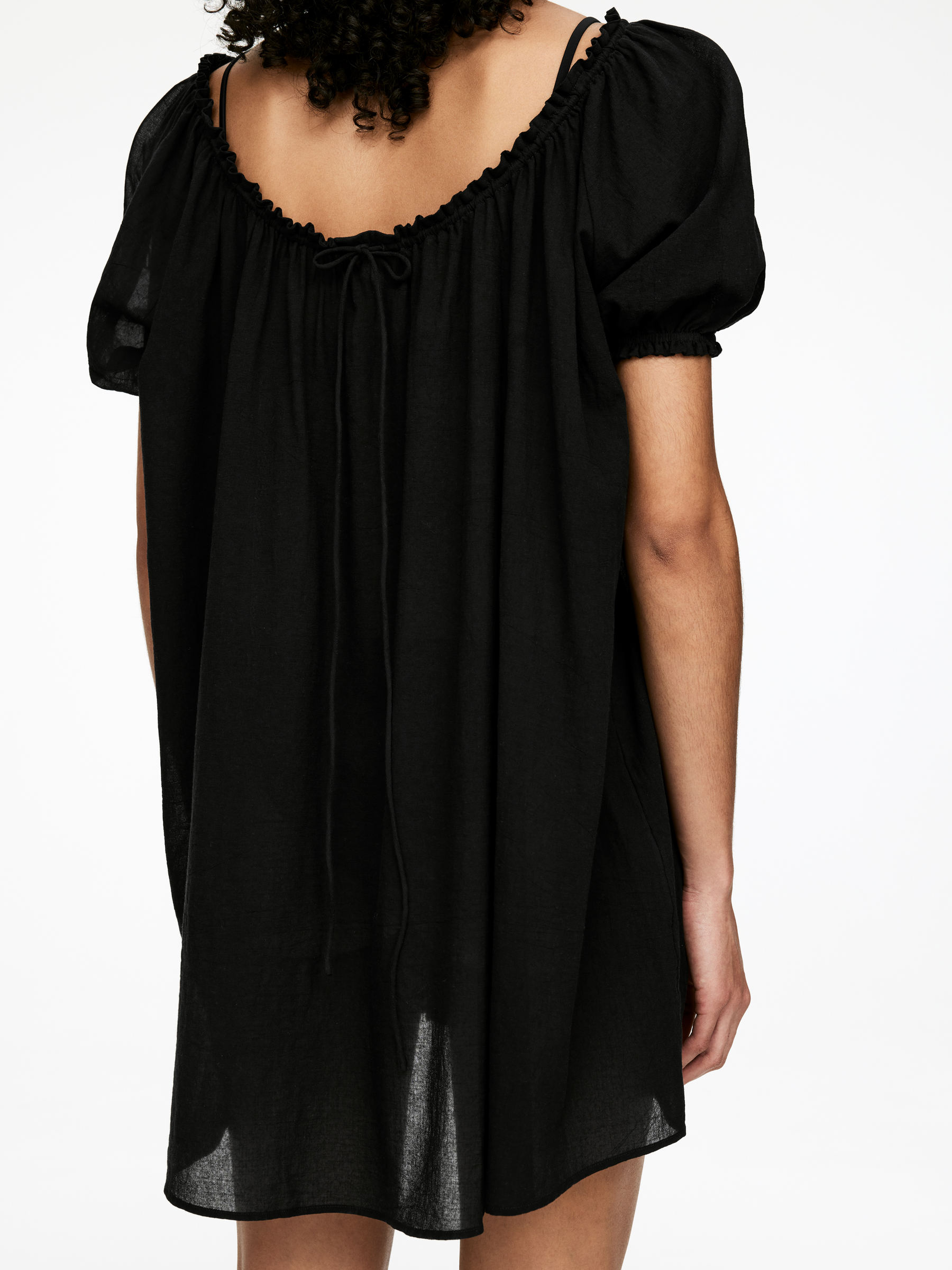 Cotton Voile Beach Dress - Black - Loose fit - Women - StillMedia/Lookbook - 3