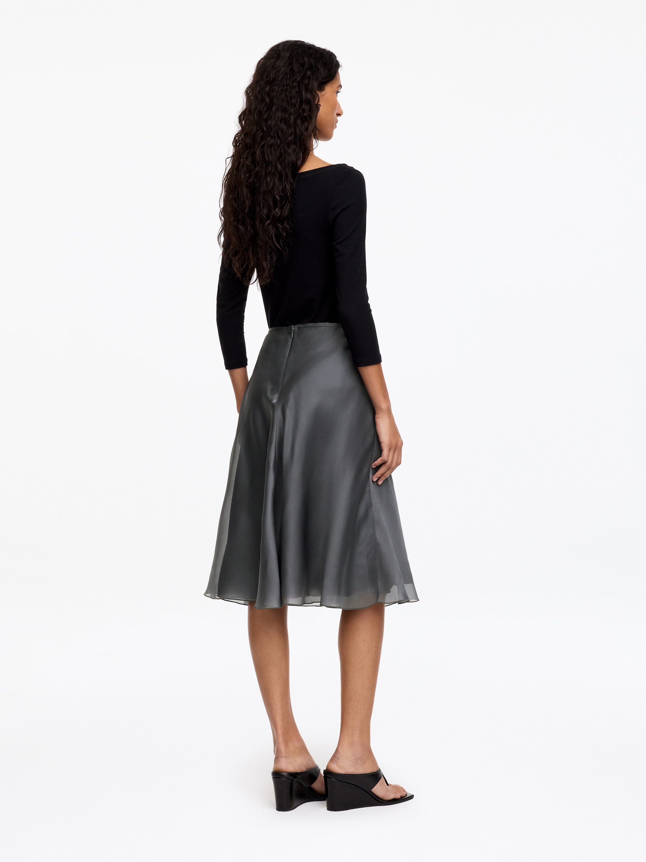 Falda de organza de seda - Gris - Corte estándar - women - StillMedia/Lookbook - 4