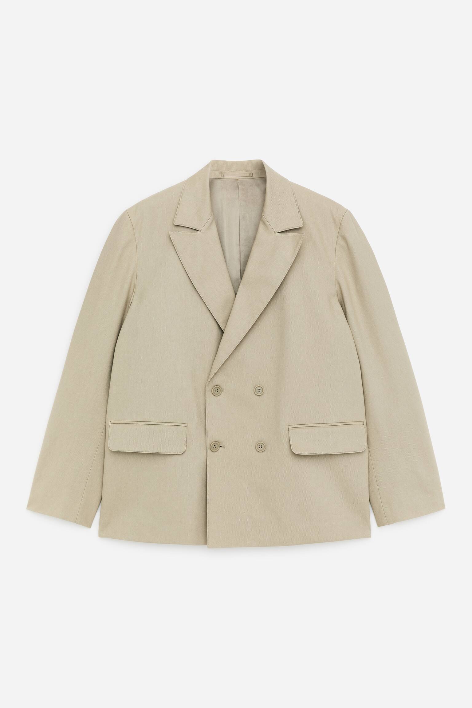 Dwurzędowa marynarka-Jasnobrązowy - 2