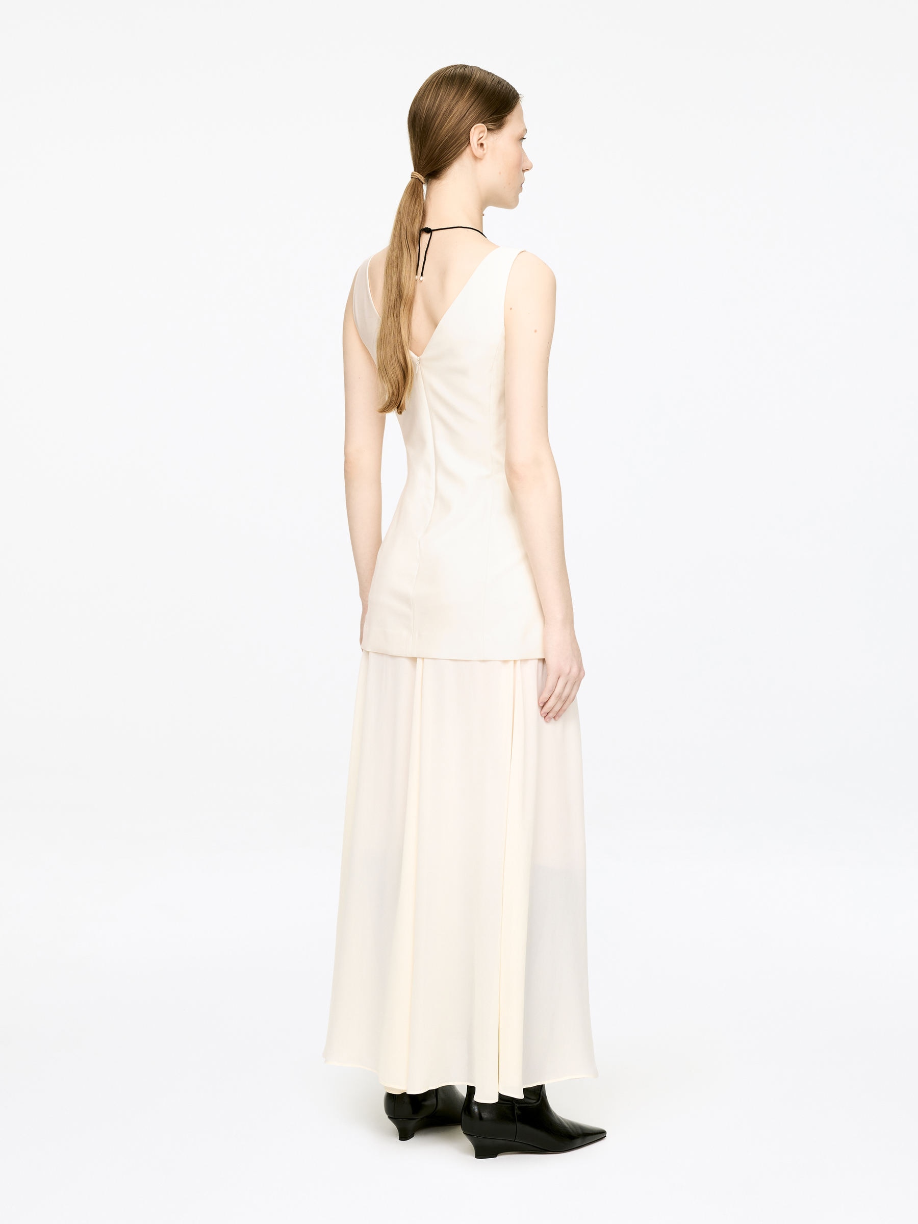 Drop-Waist Dress - Light Beige - Slim fit - Women - StillMedia/Lookbook - 3