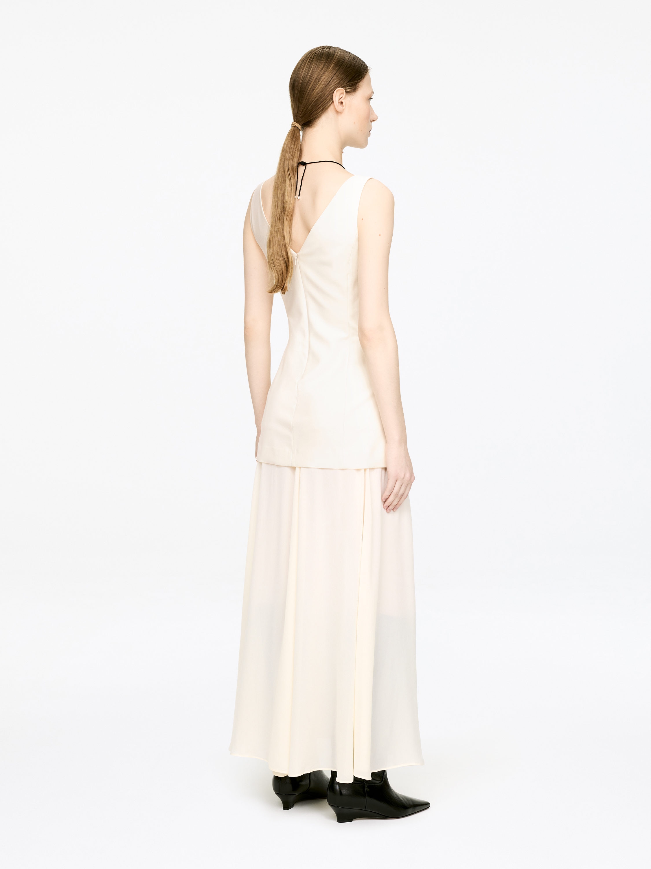 Drop-Waist Dress - Light Beige - Slim fit - Women - StillMedia/Lookbook - 3