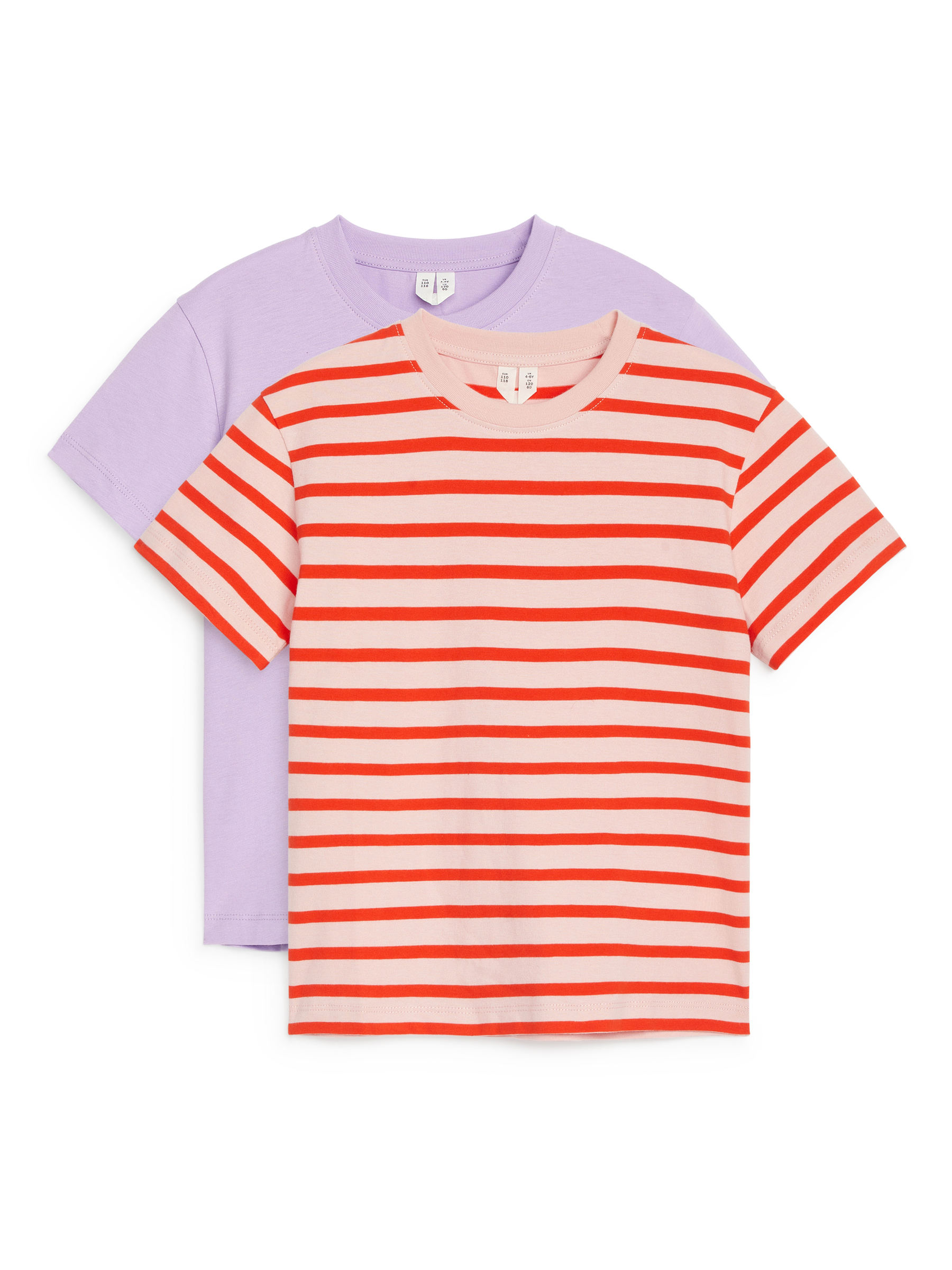 T-Shirt mit Rundhalsausschnitt, 2er-Pack - Flieder/Rot - Regular Fit - Kinder - StillMedia/DescriptiveStillLife - 1