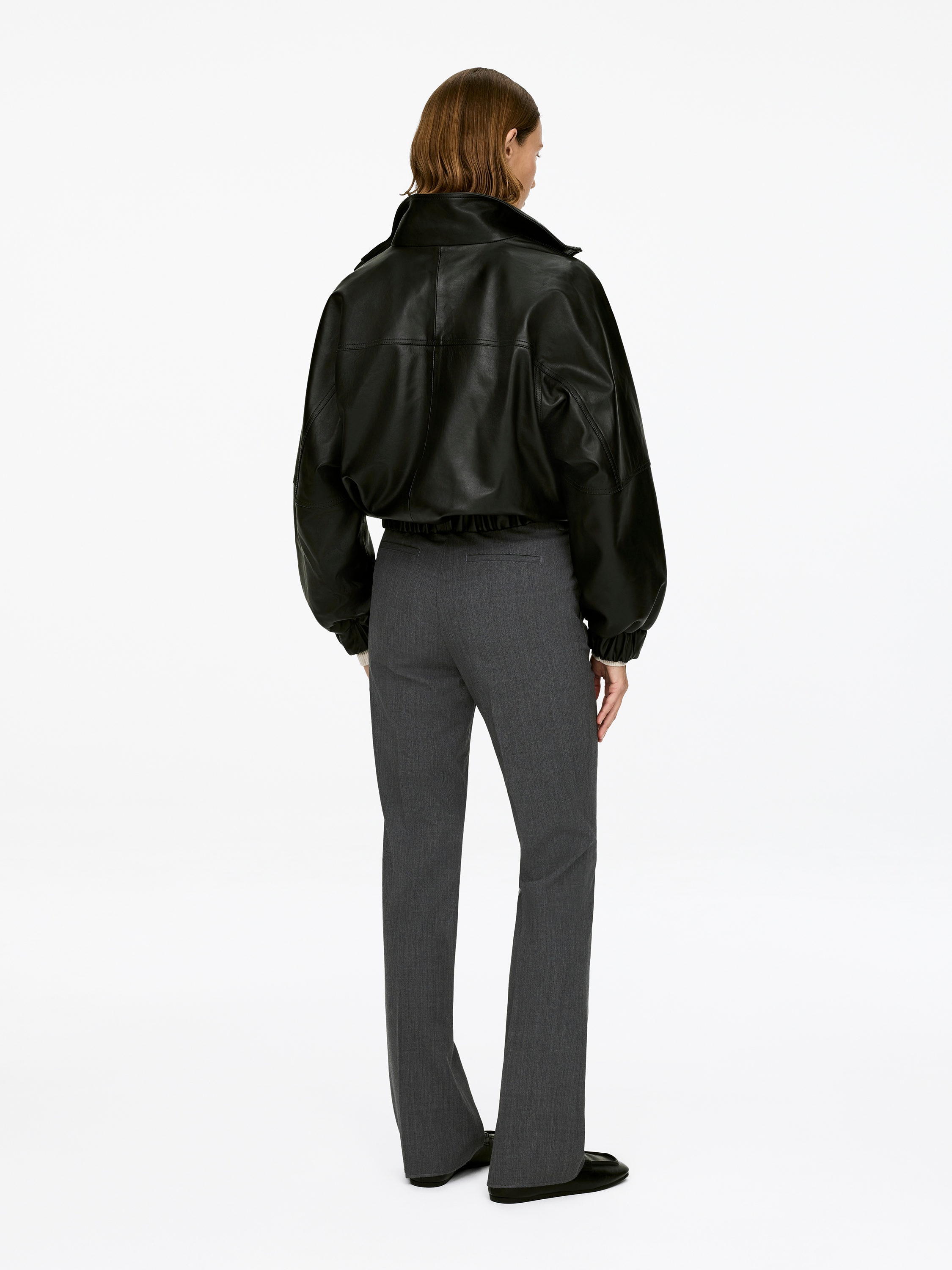 Tailored Wool-Blend Trousers - Dark Grey Melange - Slim fit - Women - StillMedia/Lookbook - 9