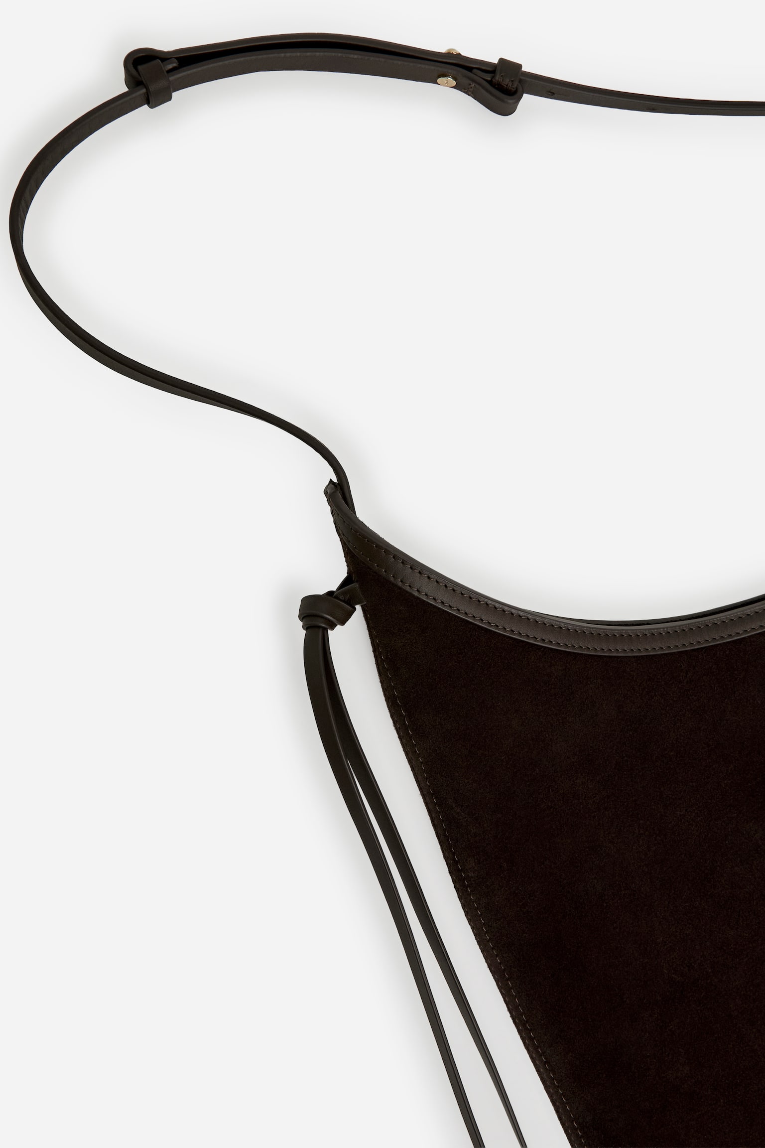 Sac à bandoulière en daim - Marron foncé - 5