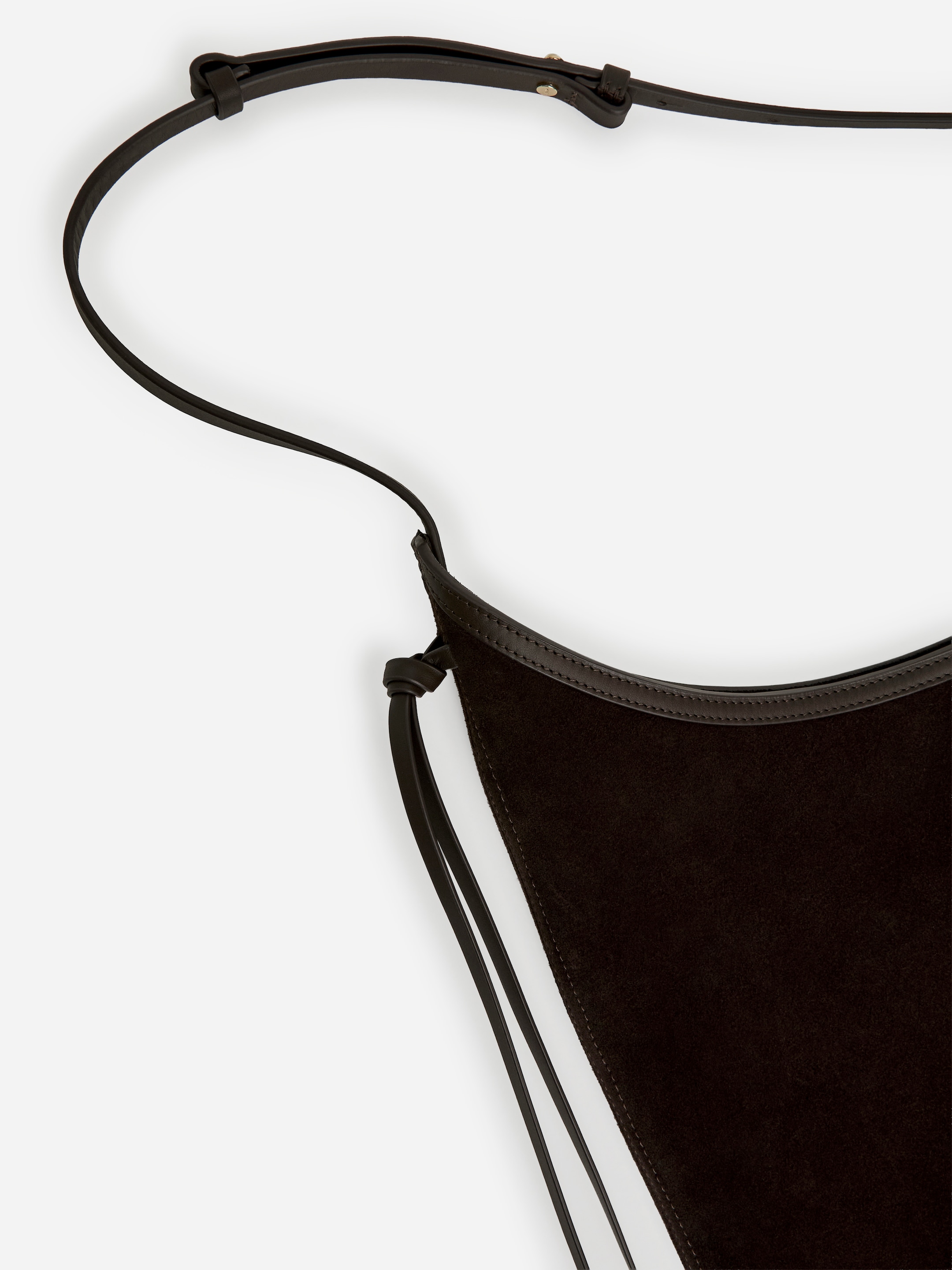 Sac bandoulière en croûte de cuir suédé - Marron foncé - Femme - StillMedia/DescriptiveDetail - 1