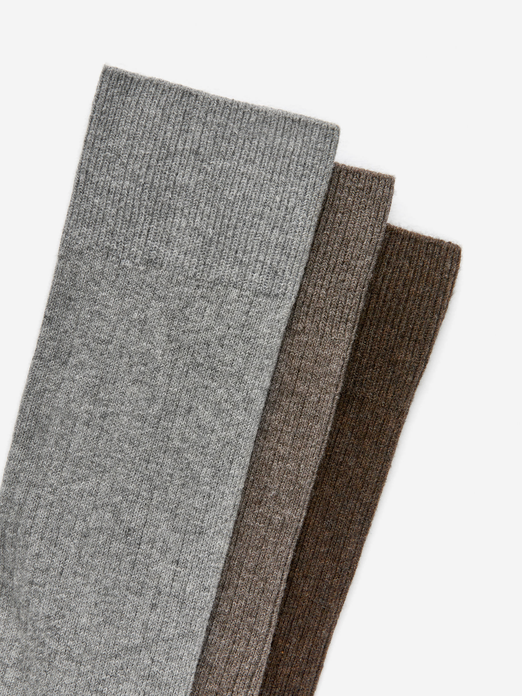 Supima Cotton Rib Socks Set of 3 pairs - Szary/szarobrązowy/khaki - Men - StillMedia/DescriptiveDetail - 2