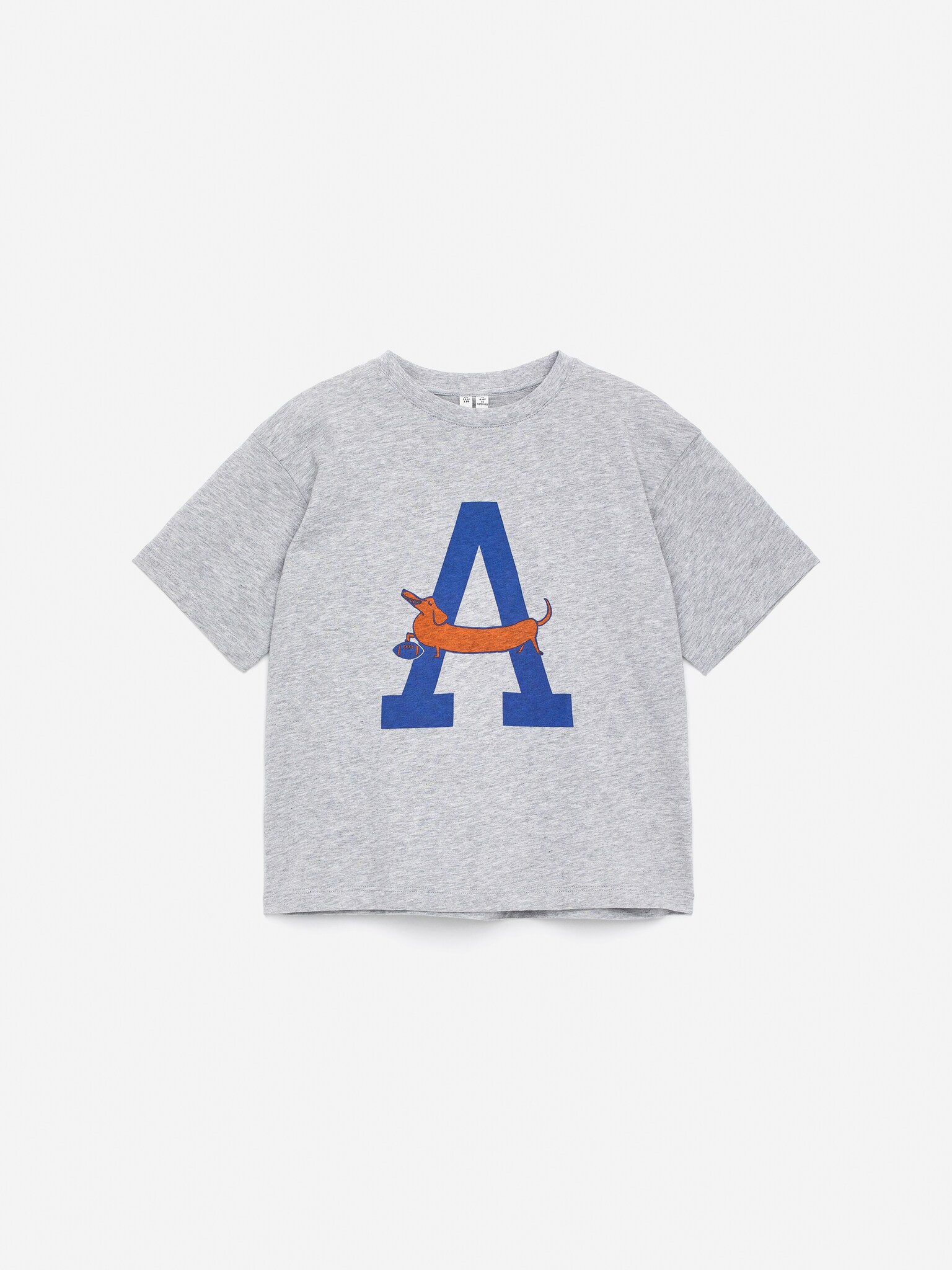 Oversized T-Shirt - Szary melanż / nadruk z psem/Biały/sprzęt sportowy