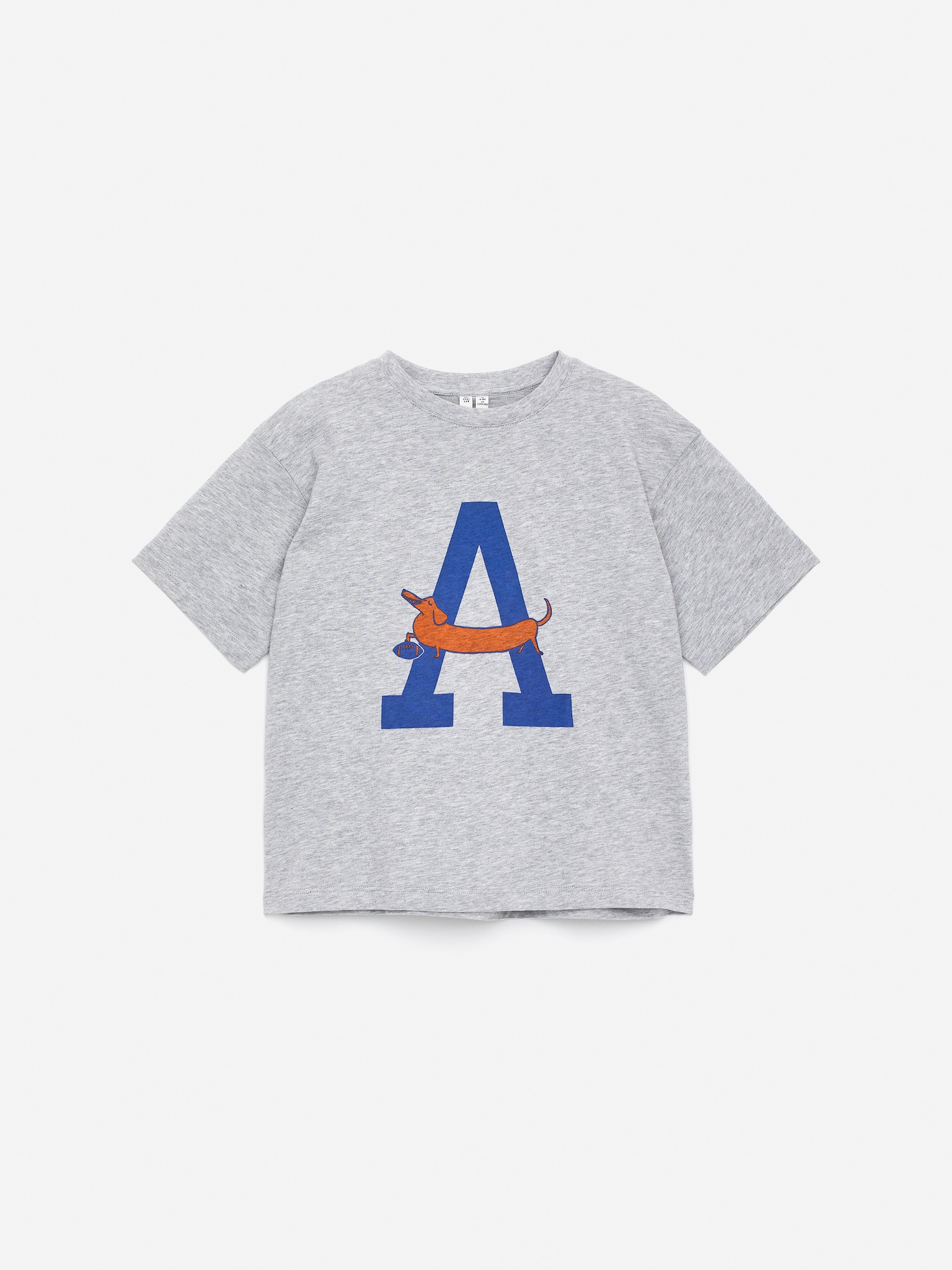Oversize-T-Shirt - Grau meliert/Hunde-Print/Weiß/Sportzubehör
