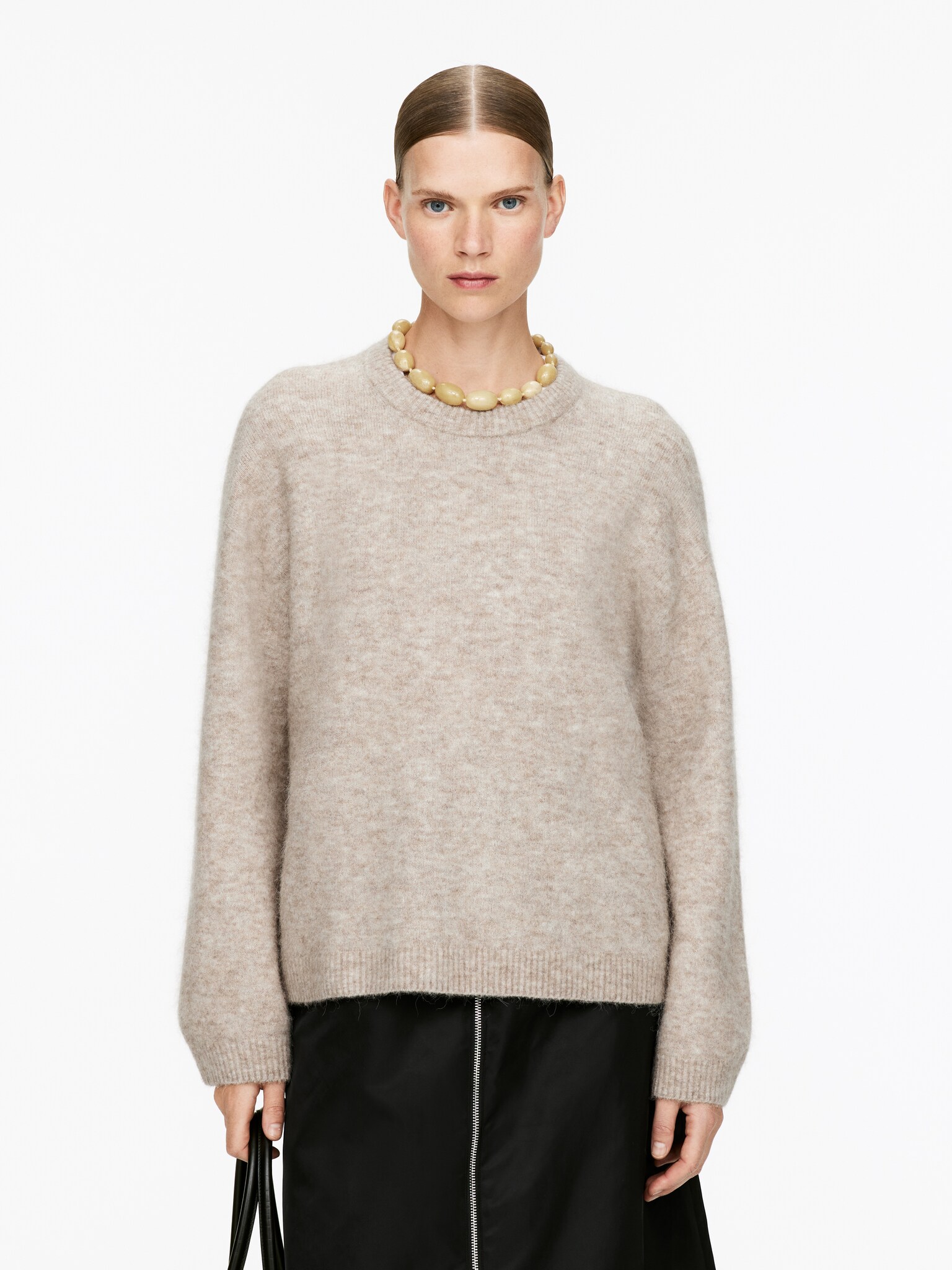 Maglione in misto alpaca e lana - Beige/Nero/Bordeaux scuro/Rosso/Bianco sporco/Arancione ramato