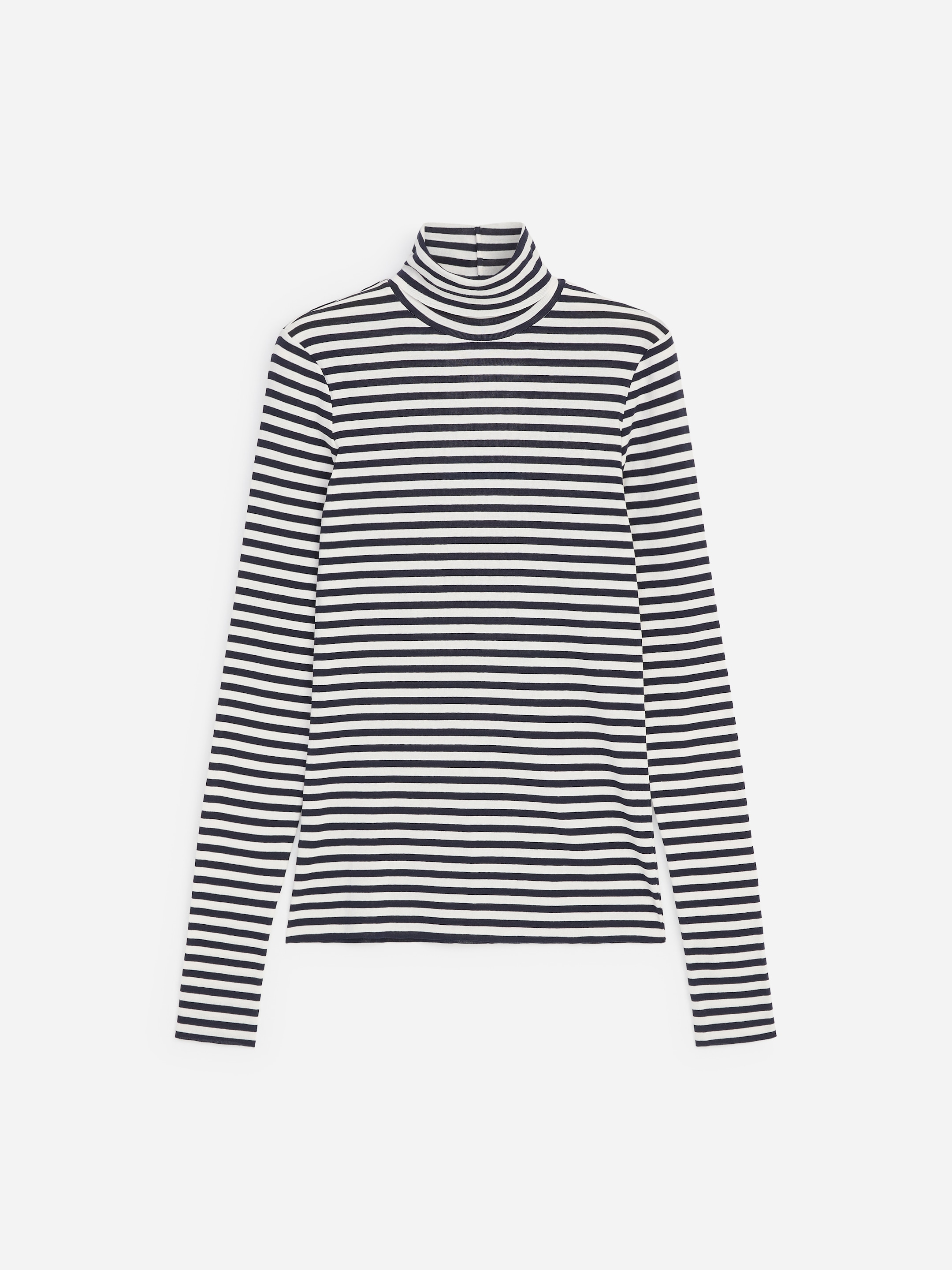 Rollkragenoberteil aus Baumwolle - Dunkelblau/Weiß - Slim Fit - women - StillMedia/DescriptiveStillLife - 1