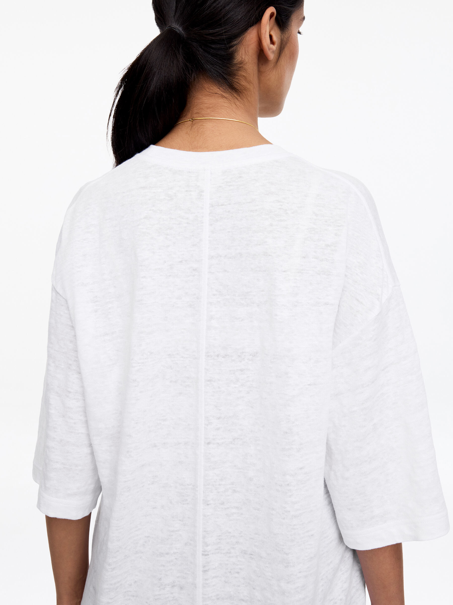 T-shirt oversize en lin - Blanc - Oversized - Femme - StillMedia/Lookbook - 4