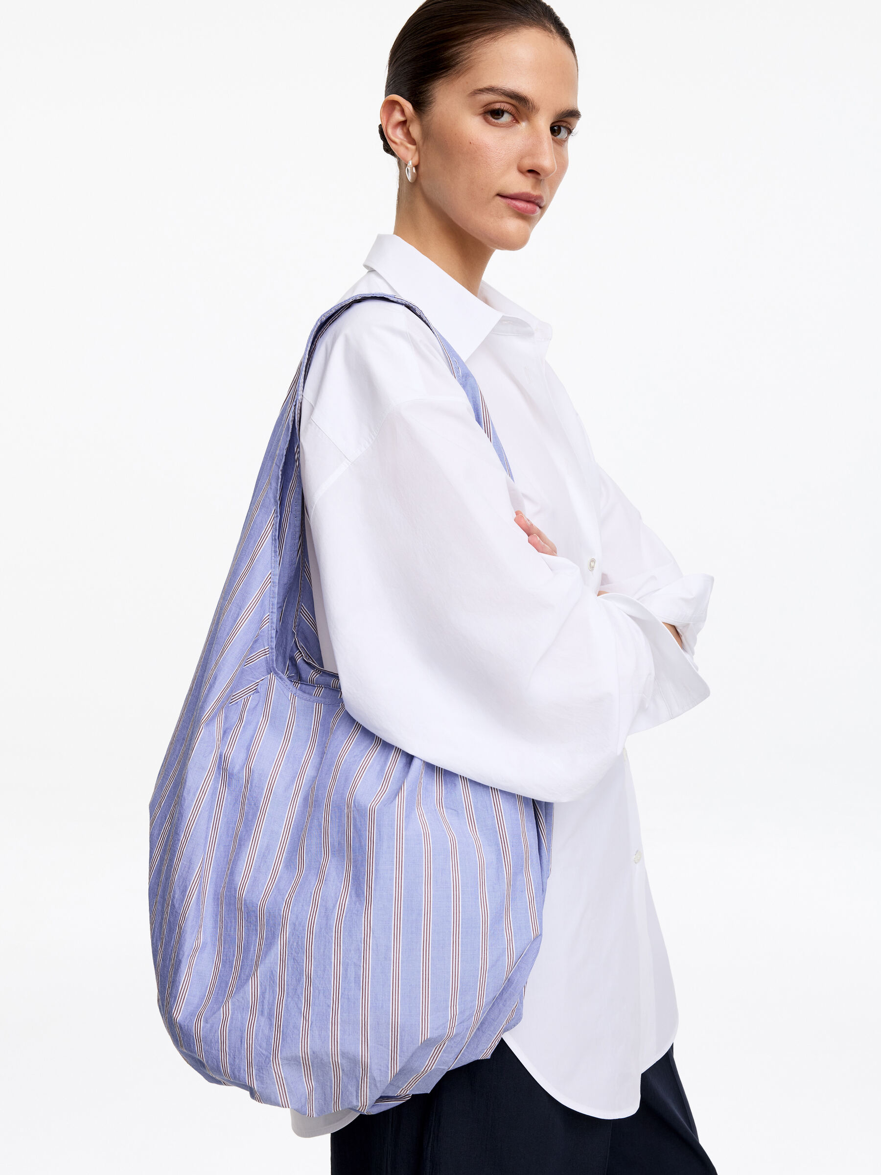 Sac en coton pliable - Bleu/Marron - Femme - StillMedia/Lookbook - 2
