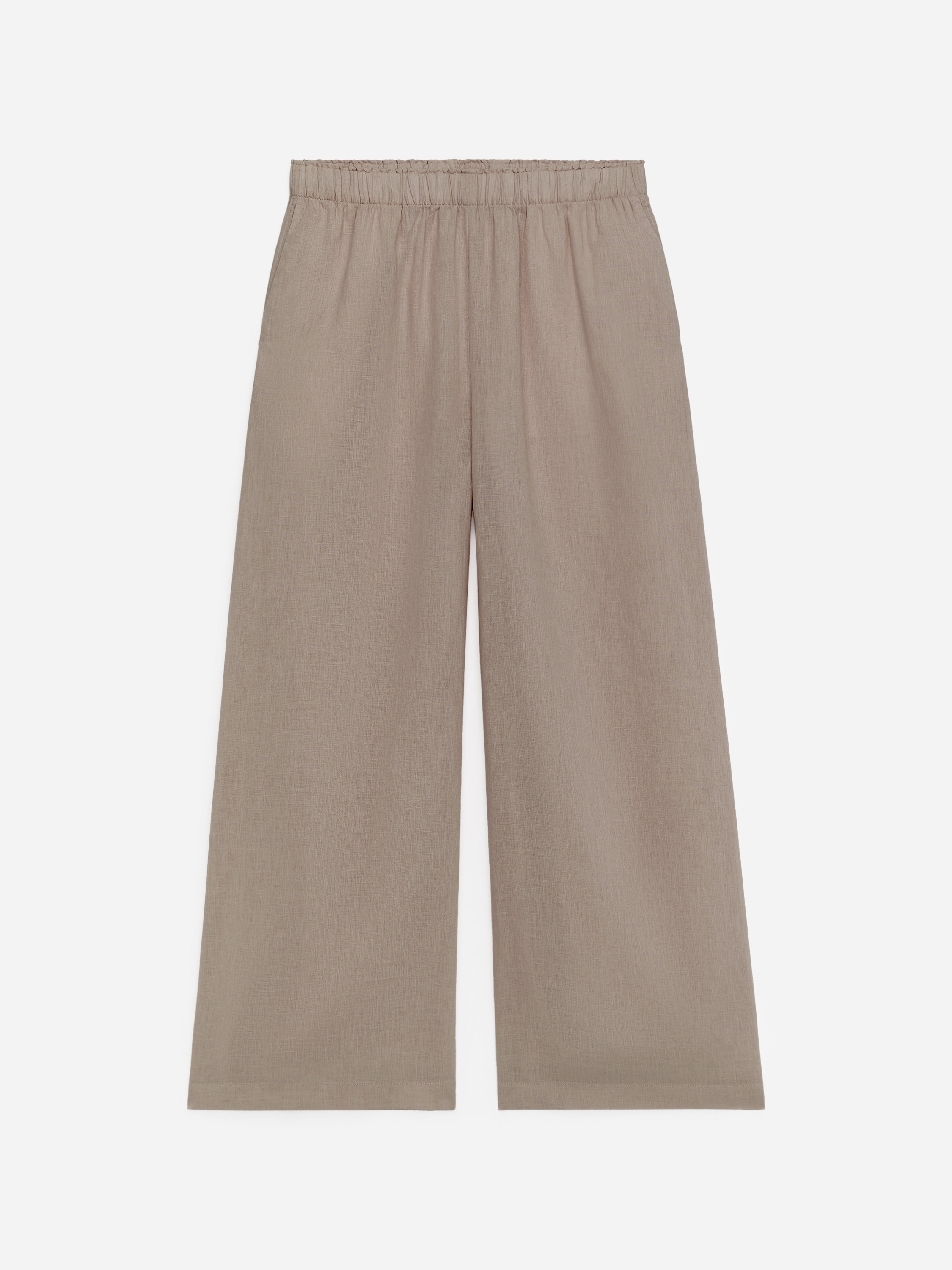 Pantalon large en lin - Beige/Violet