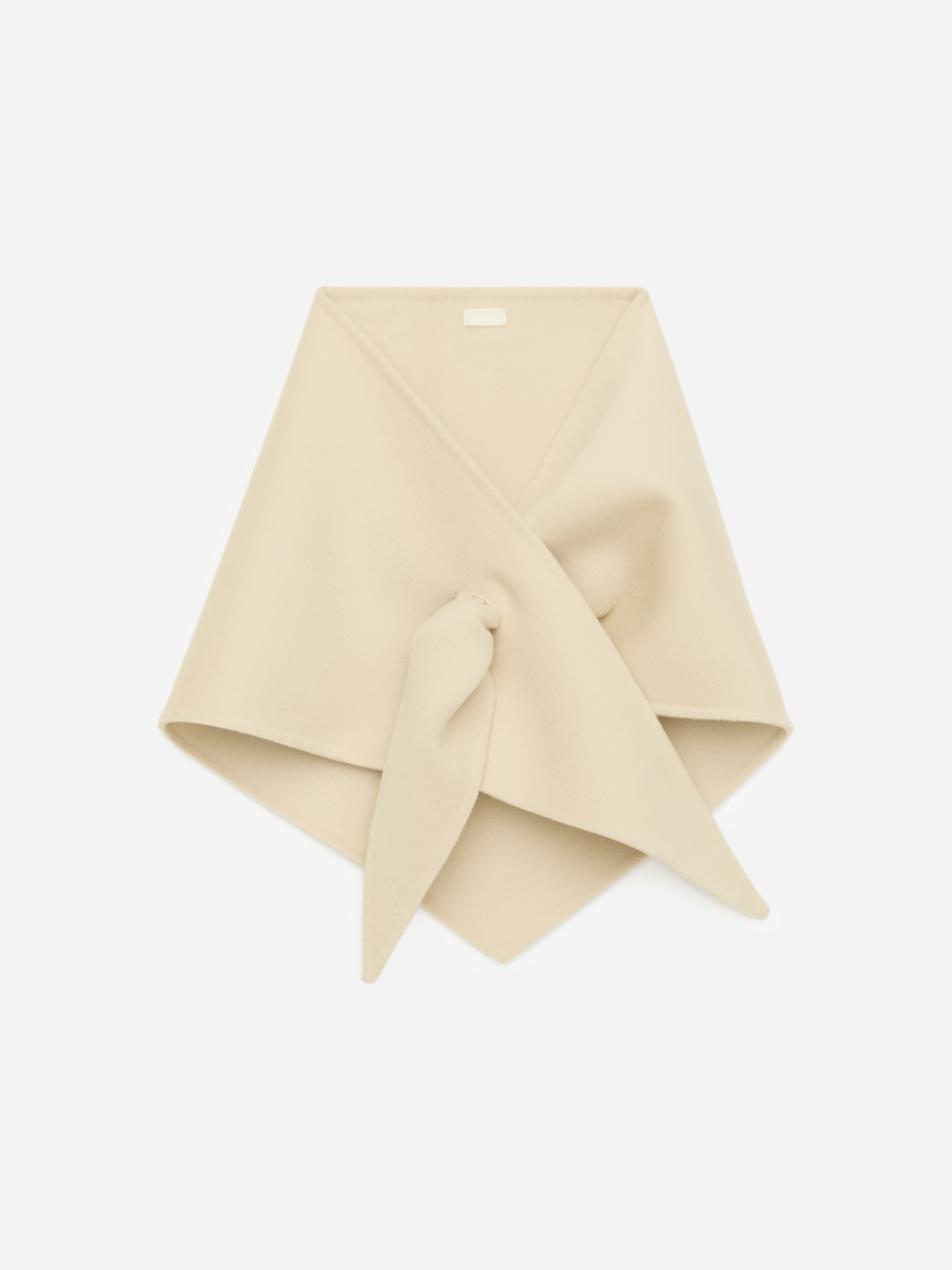 Dreieckstuch aus Wolle - Cremeweiß/Schwarz/Burgunderrot