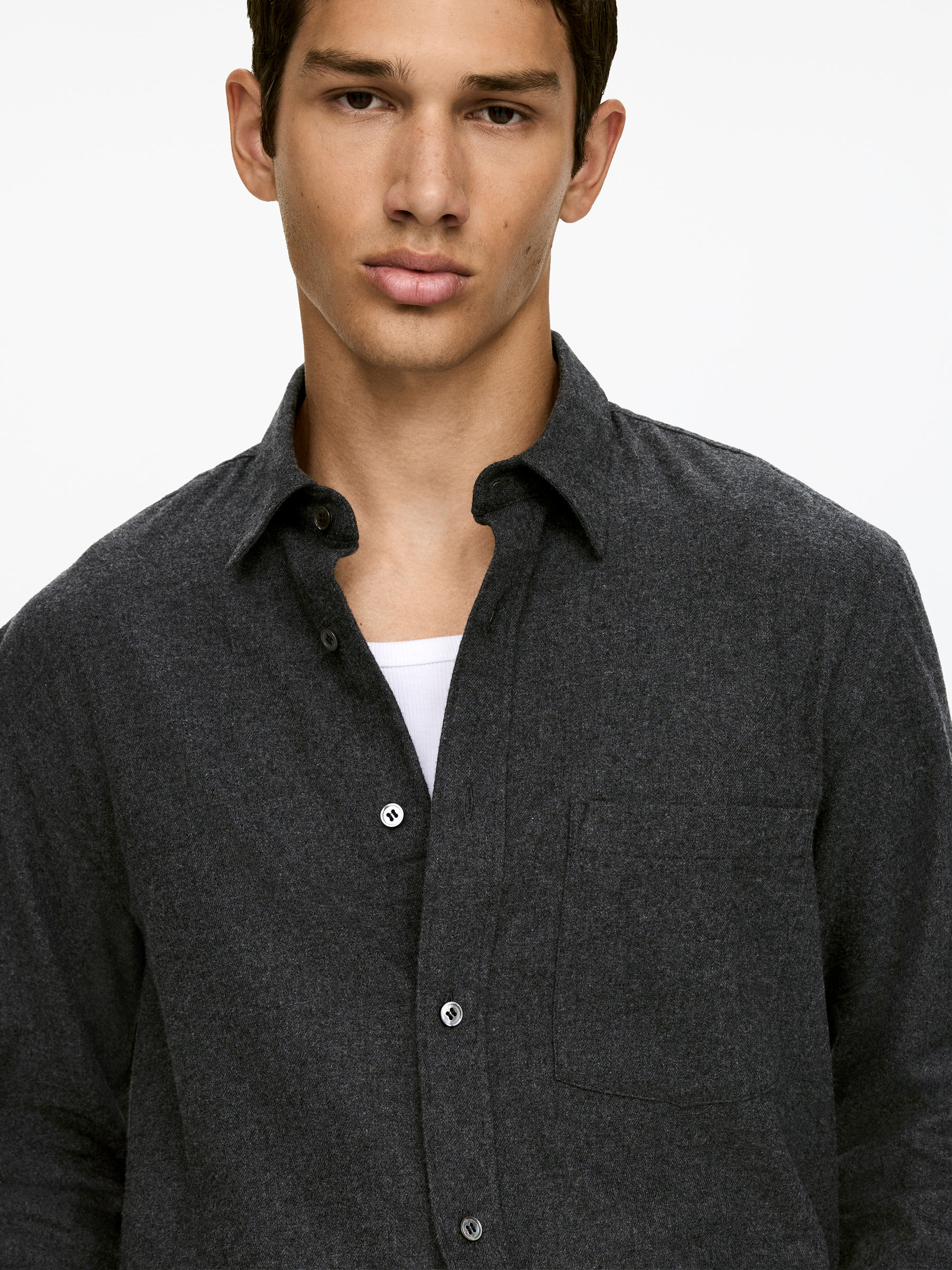 Flanellhemd - Graumeliert - Relaxed Fit - Herren - StillMedia/Lookbook - 6