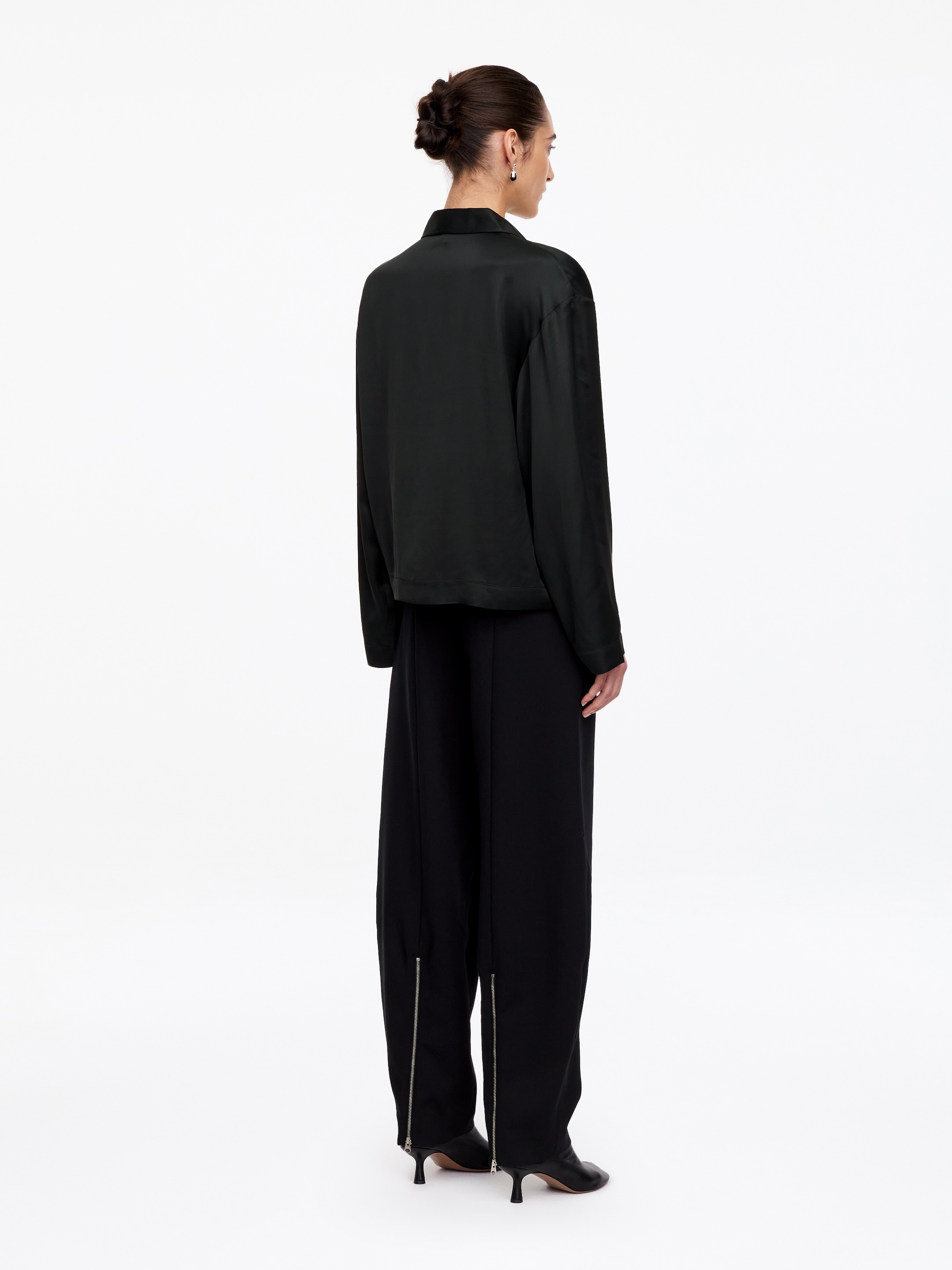 Långärmad polo shirt - Svart - Regular fit - women - StillMedia/Lookbook - 4