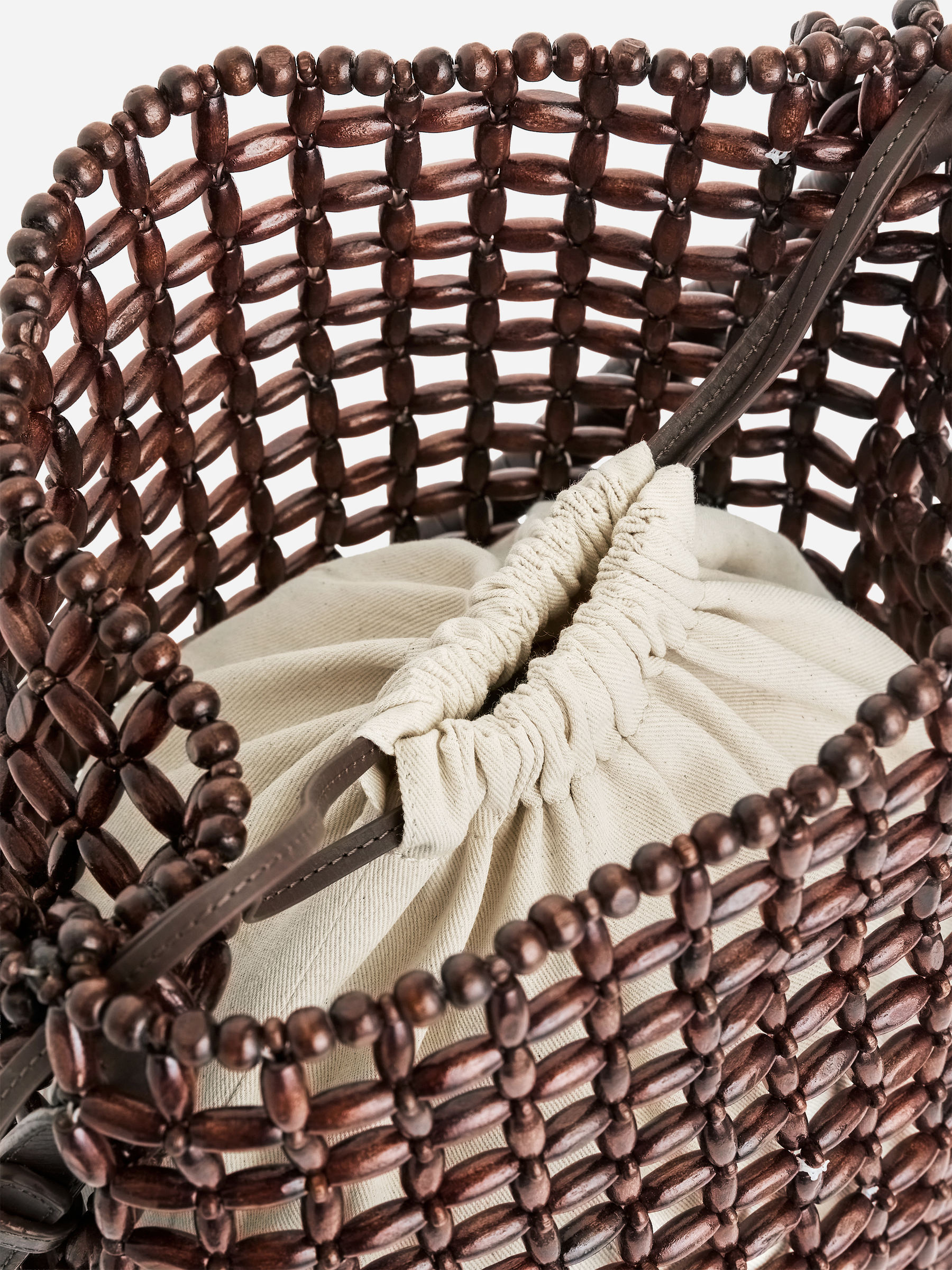 Leather-Trim Beaded Bag - Dark Brown - Women - StillMedia/DescriptiveDetail - 2