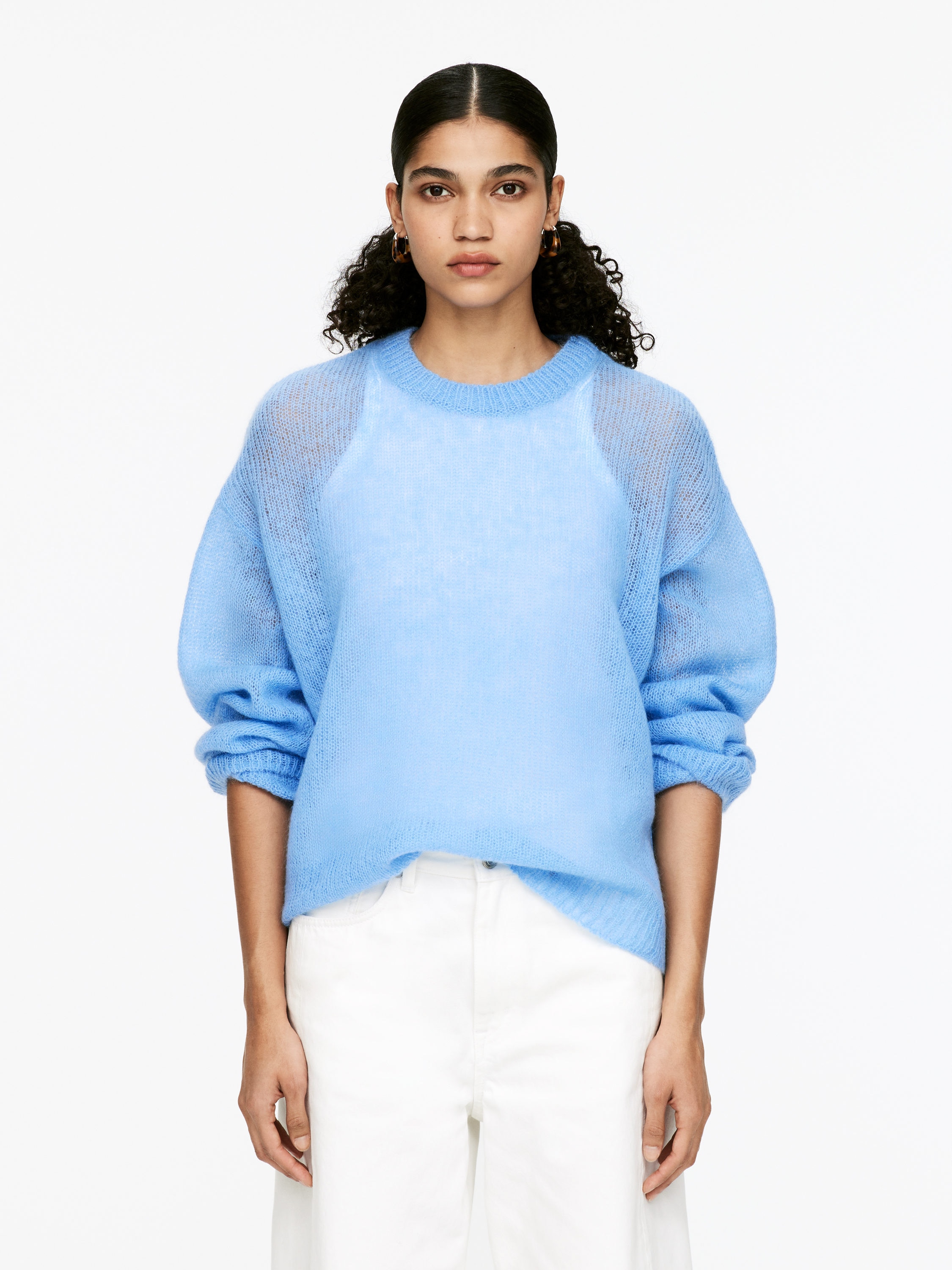 Wool-Mohair Blend Jumper-#7D9FD9-15996